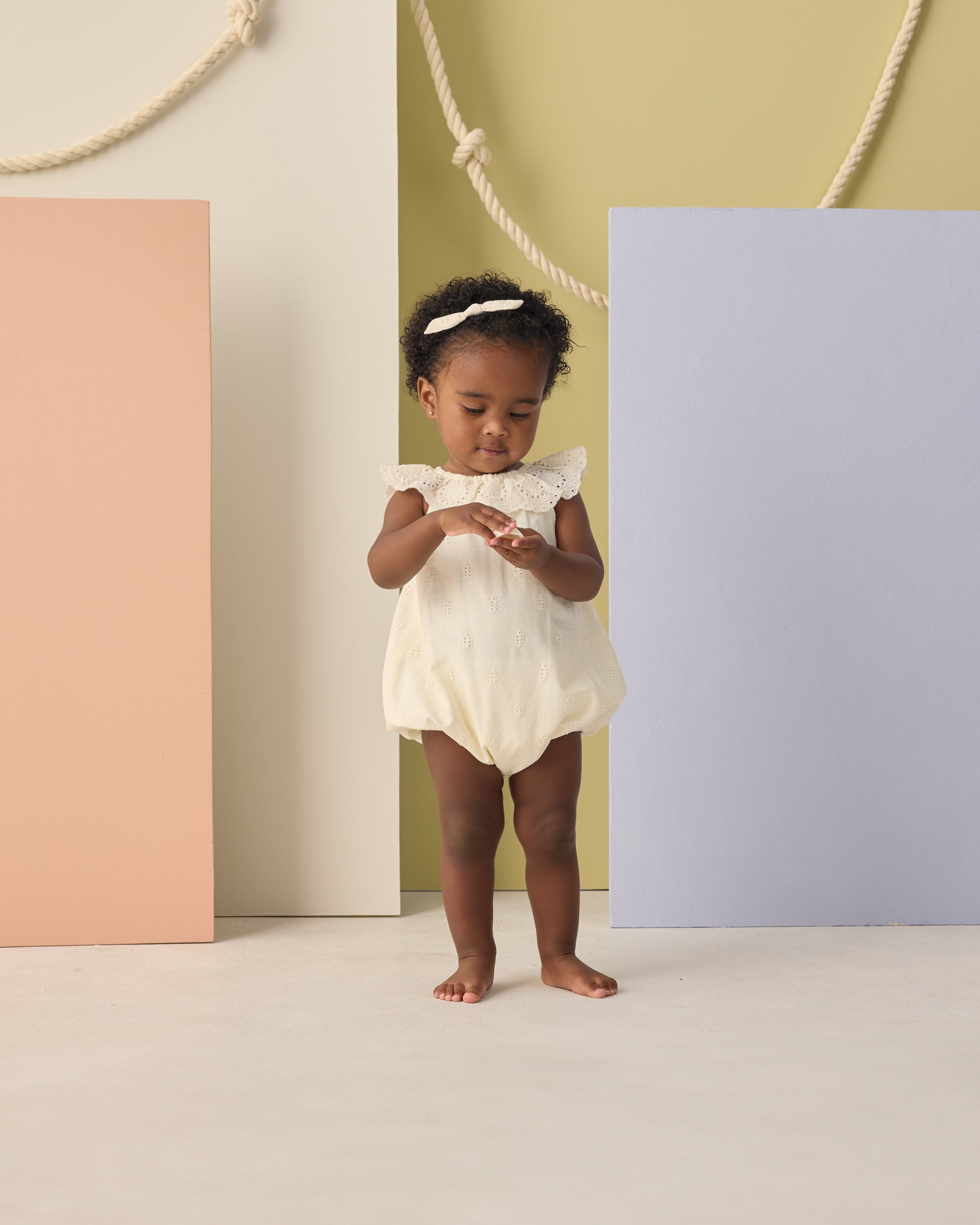 Myla Romper Ivory - Rylee + Cru | Kids Clothes | Trendy Baby Clothes | Modern Infant Outfits |