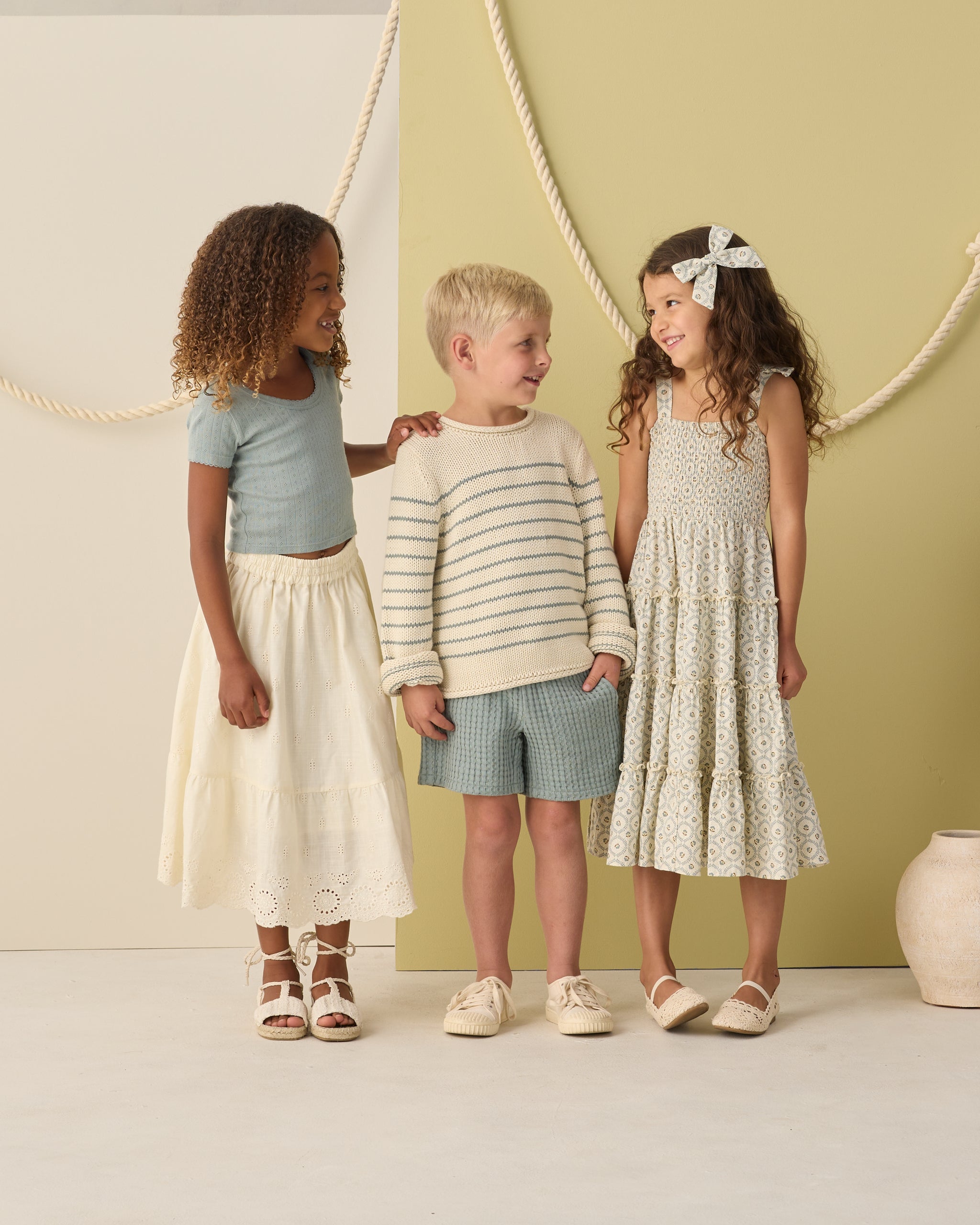 Bow Green Fleur - Rylee + Cru | Kids Clothes | Trendy Baby Clothes | Modern Infant Outfits |