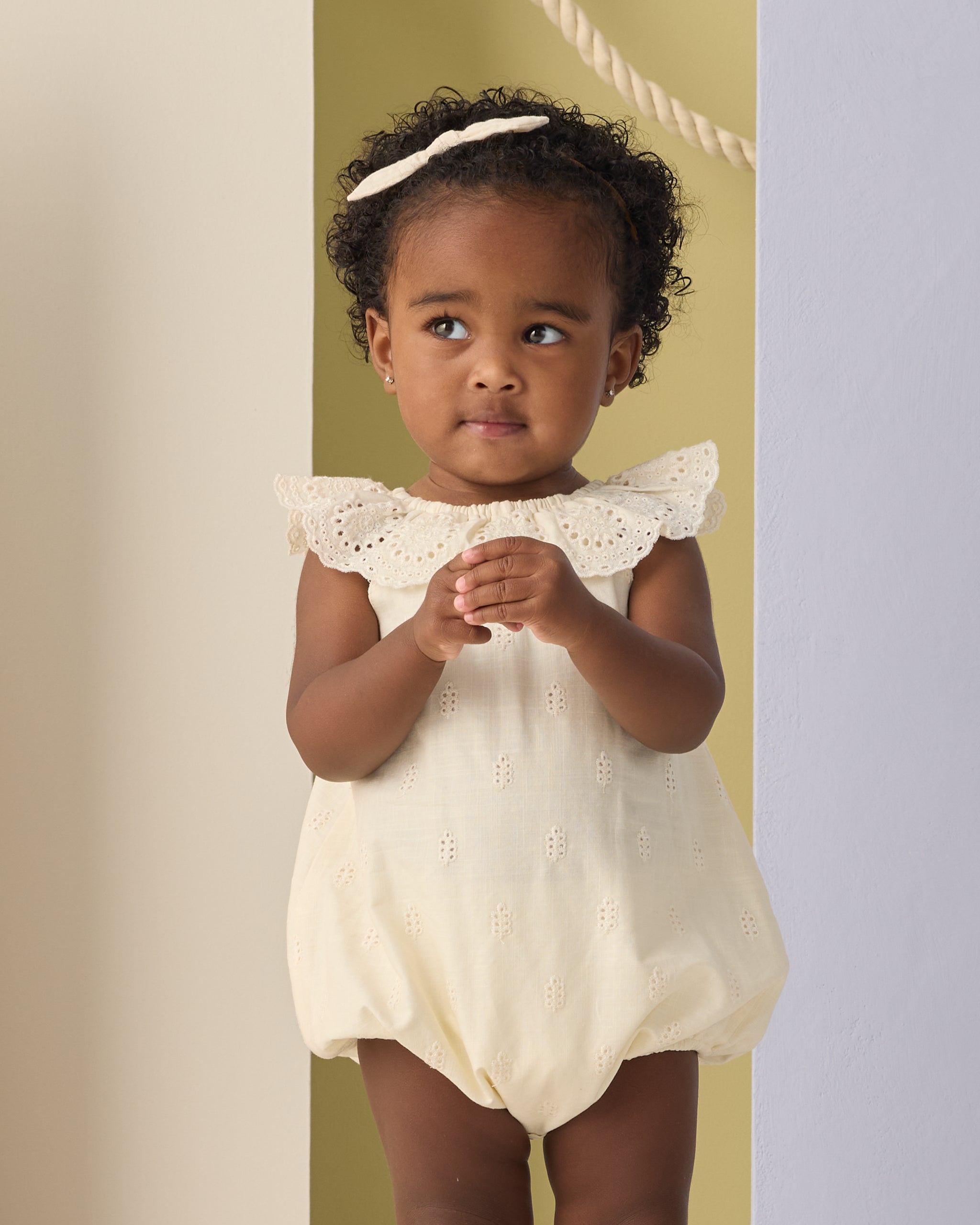 Myla Romper Ivory - Rylee + Cru | Kids Clothes | Trendy Baby Clothes | Modern Infant Outfits |