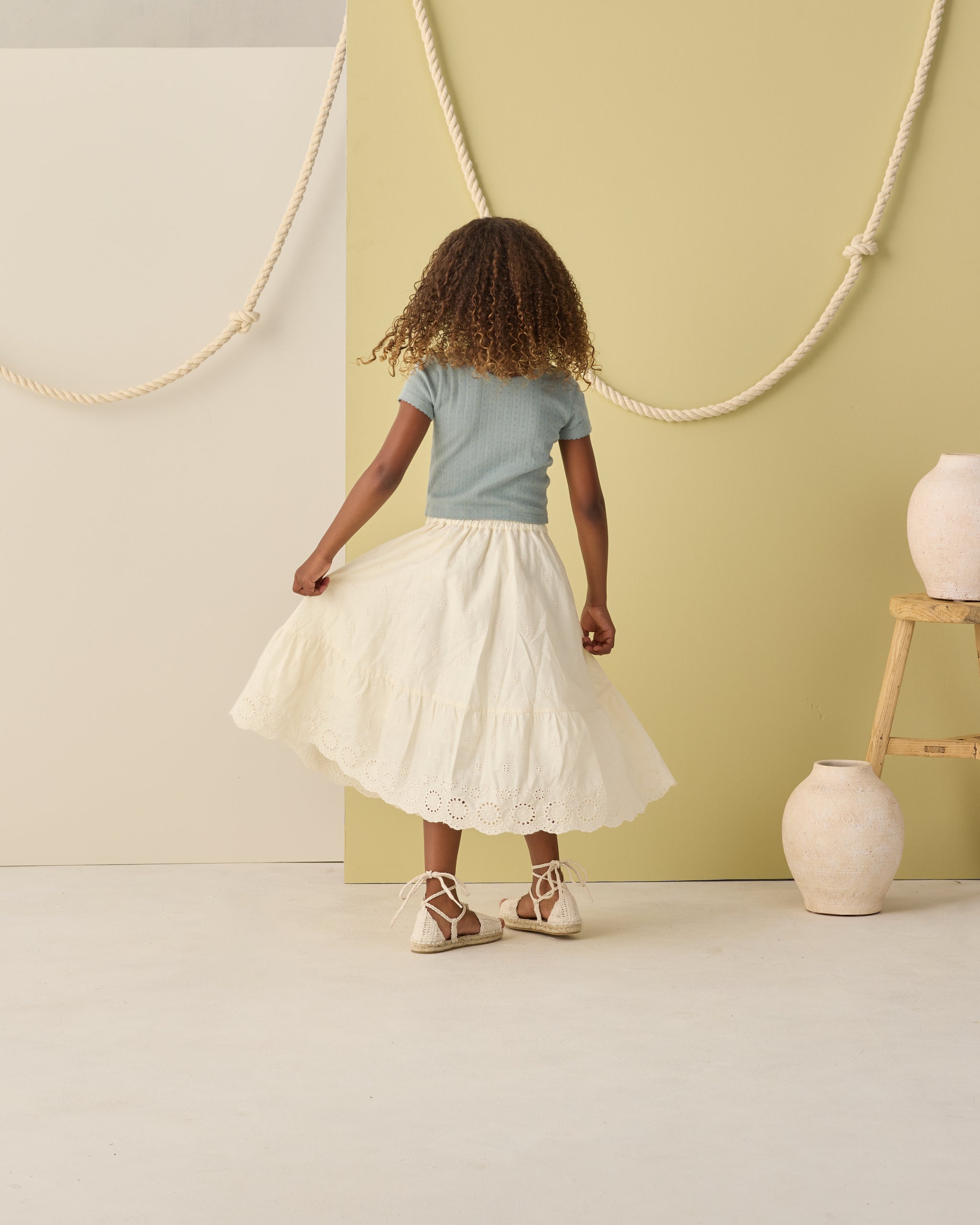 Pointelle Tee Sea Green - Rylee + Cru | Kids Clothes | Trendy Baby Clothes | Modern Infant Outfits |