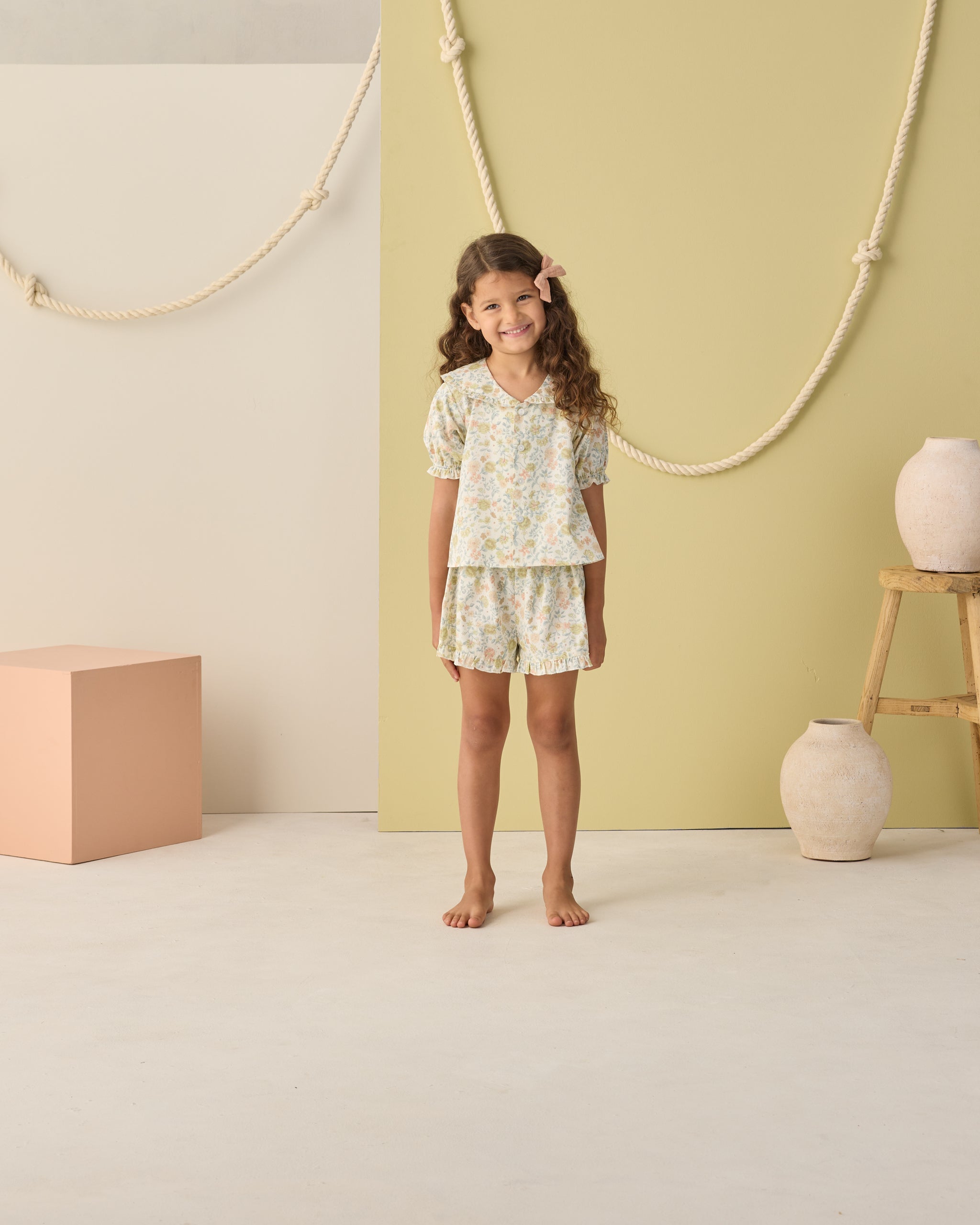 Delilah Pajama Set Citron Bloom - Rylee + Cru | Kids Clothes | Trendy Baby Clothes | Modern Infant Outfits |