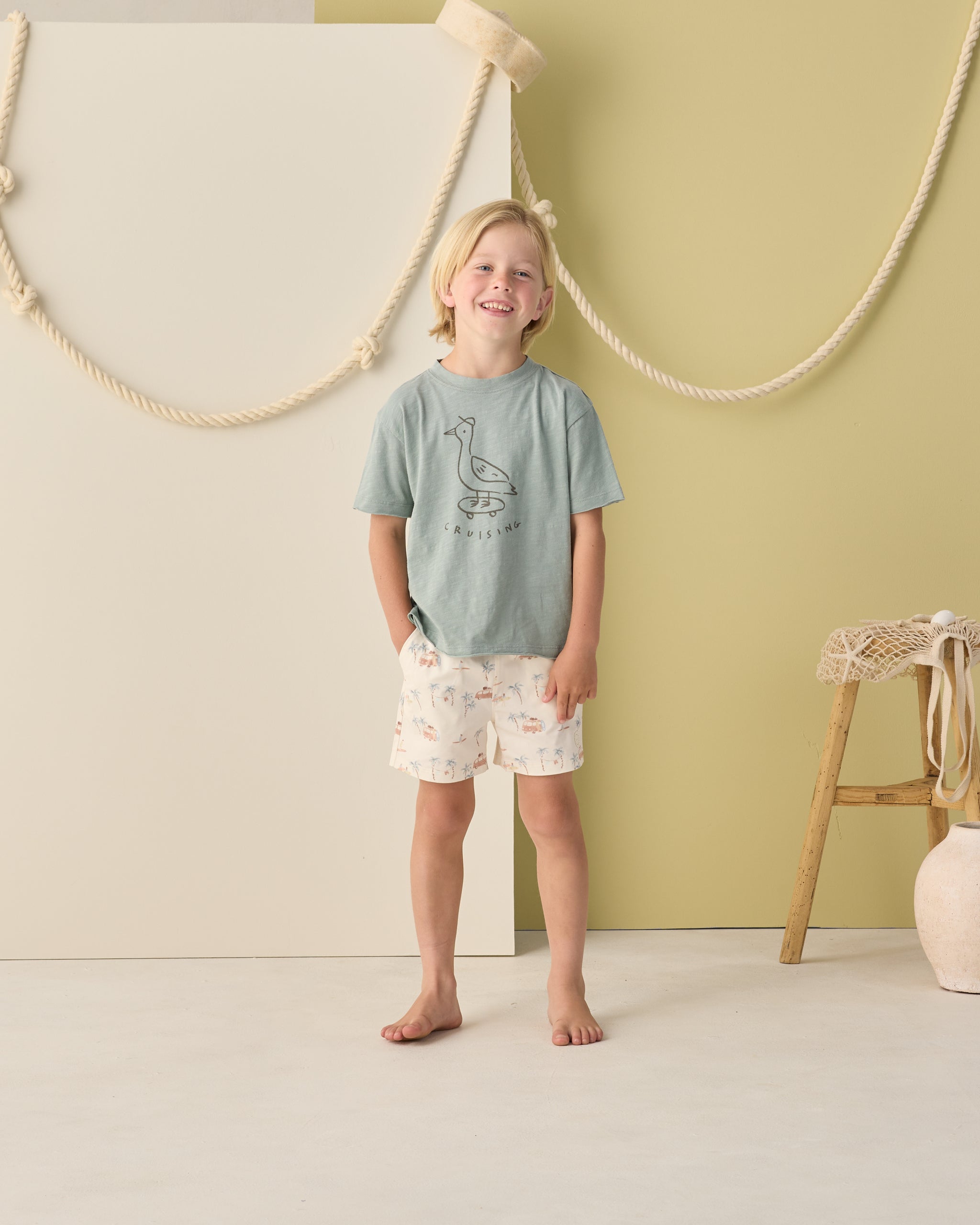 Raw Edge Tee Cruising - Rylee + Cru | Kids Clothes | Trendy Baby Clothes | Modern Infant Outfits |