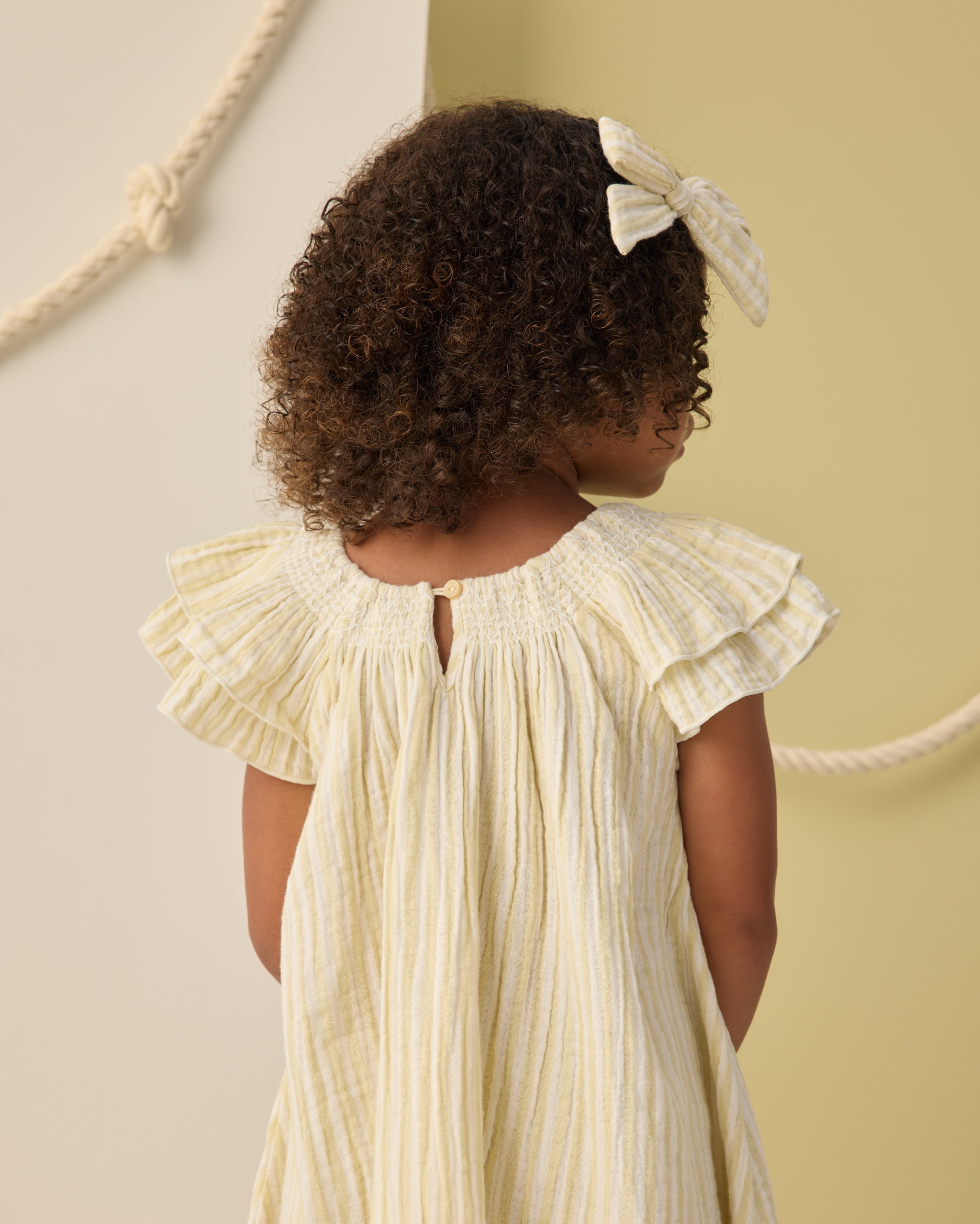 Lucia Dress Citron Stripe - Rylee + Cru | Kids Clothes | Trendy Baby Clothes | Modern Infant Outfits |