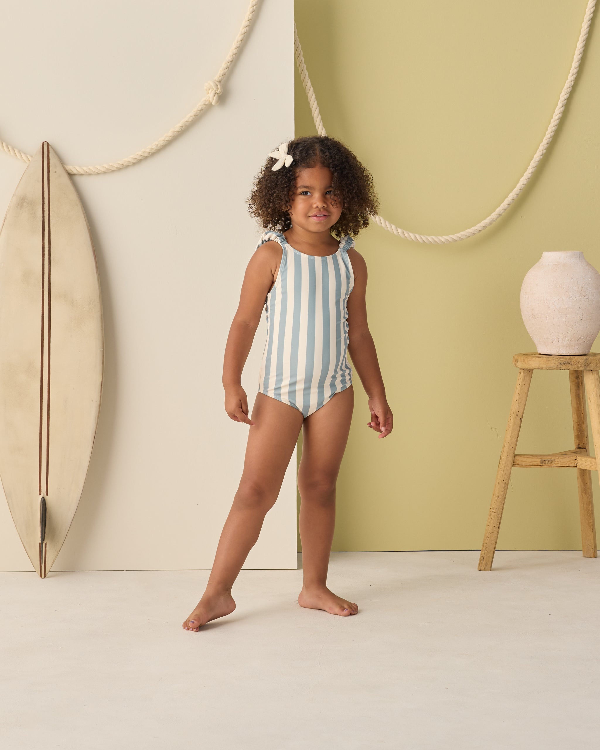 Scrunch One-Piece Green Stripe - Rylee + Cru | Kids Clothes | Trendy Baby Clothes | Modern Infant Outfits |