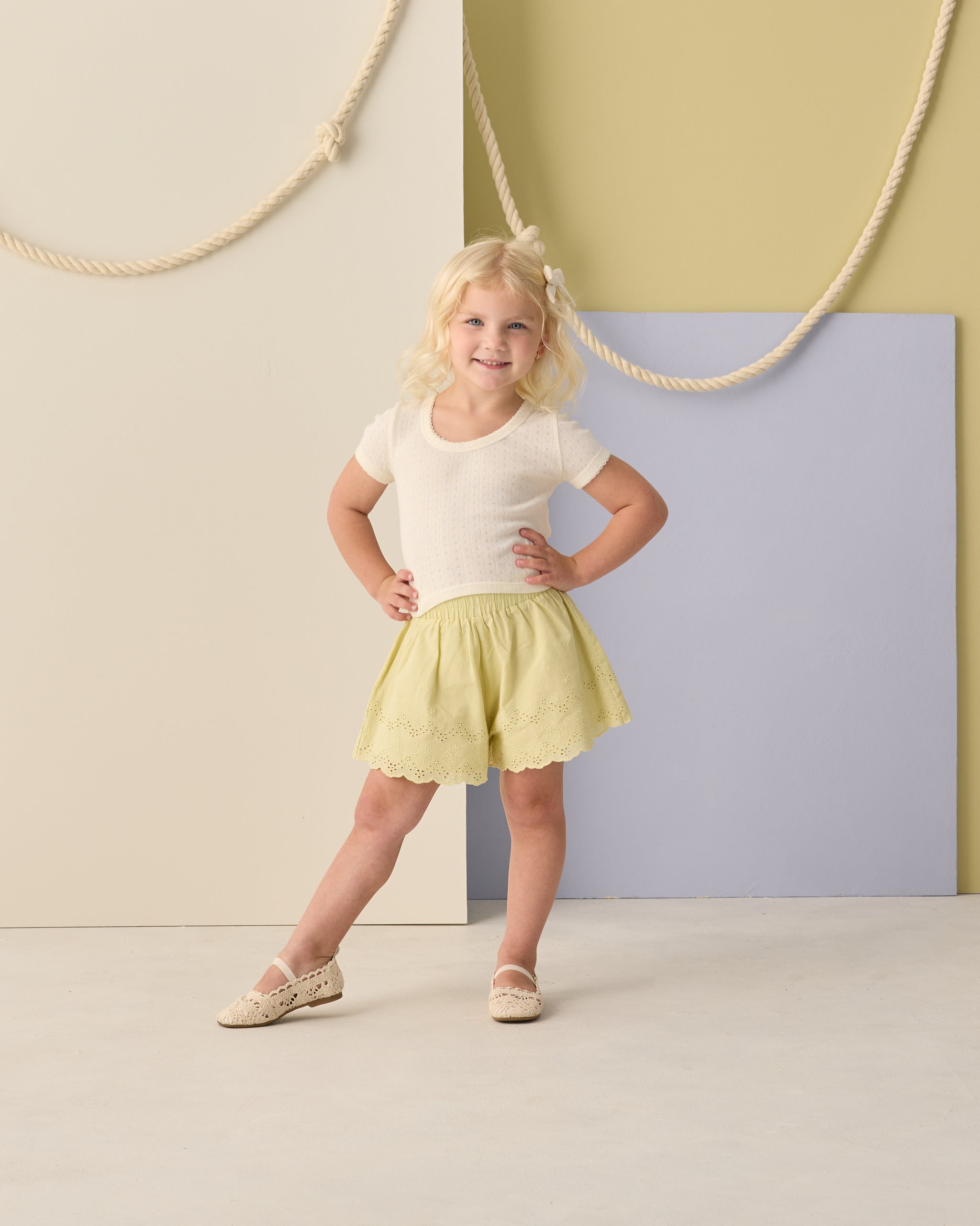 Pointelle Tee Ivory - Rylee + Cru | Kids Clothes | Trendy Baby Clothes | Modern Infant Outfits |