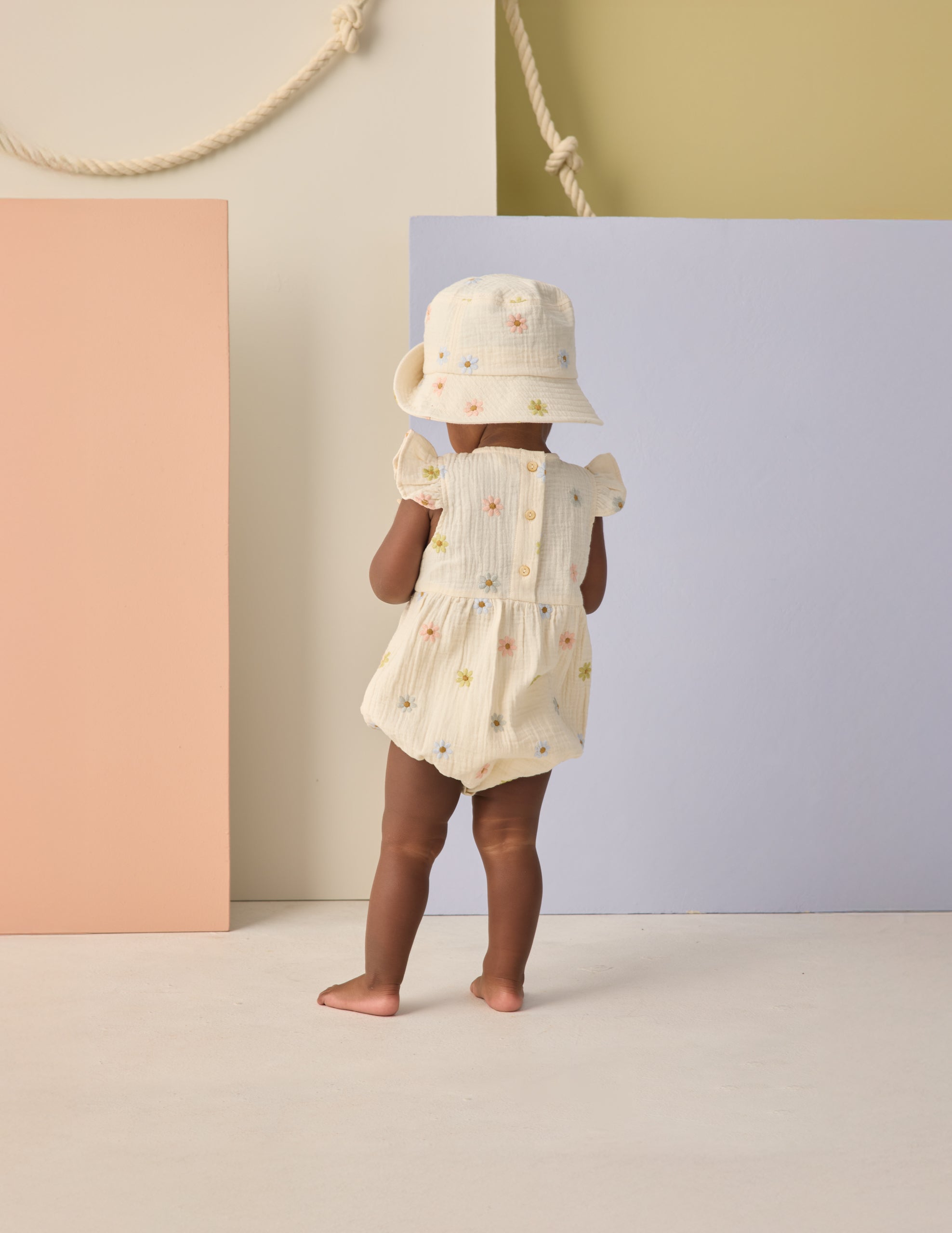 Bucket Hat Embroidered Daisies - Rylee + Cru | Kids Clothes | Trendy Baby Clothes | Modern Infant Outfits |