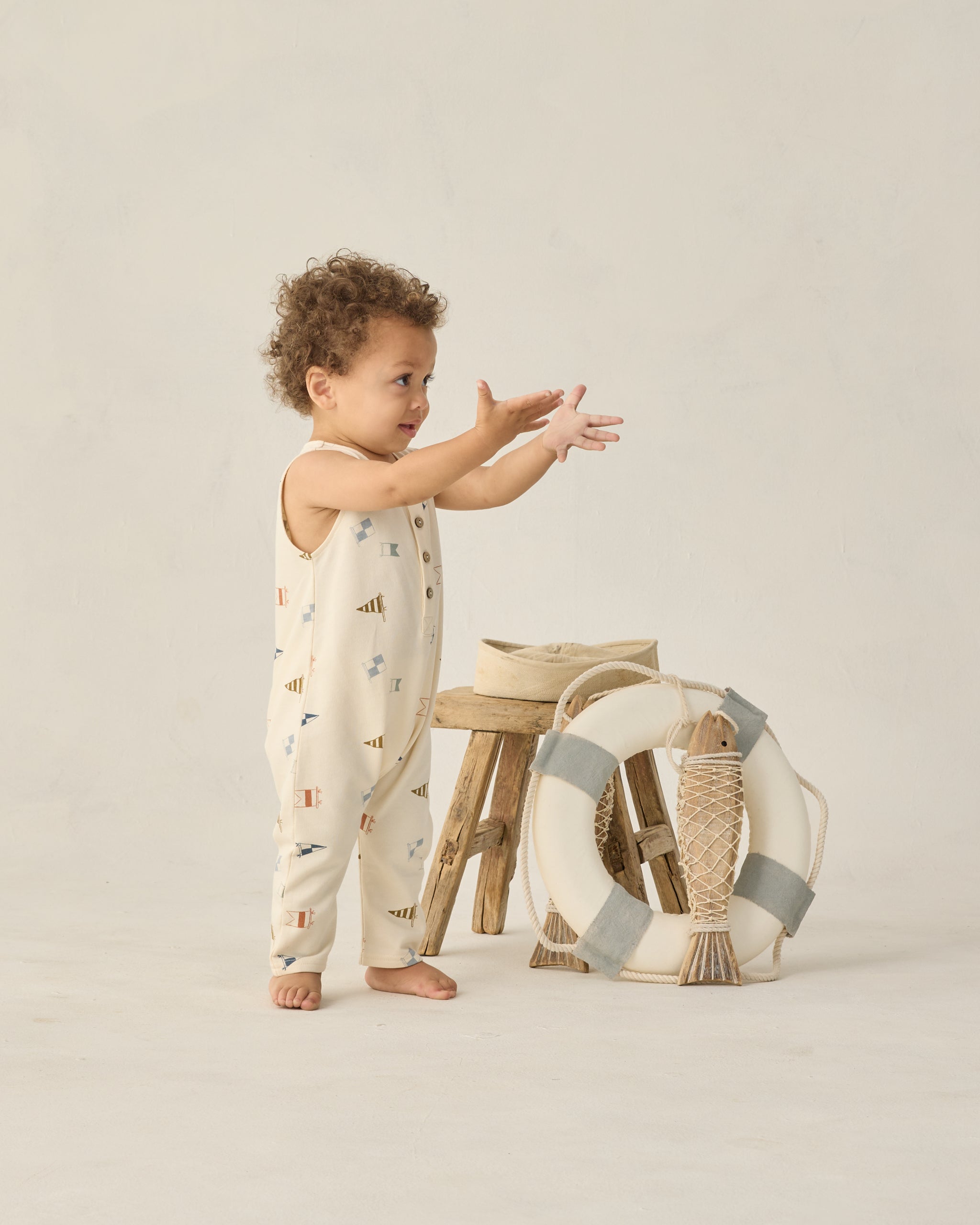 Terry Jumpsuit Flags - Rylee + Cru | Kids Clothes | Trendy Baby Clothes | Modern Infant Outfits |