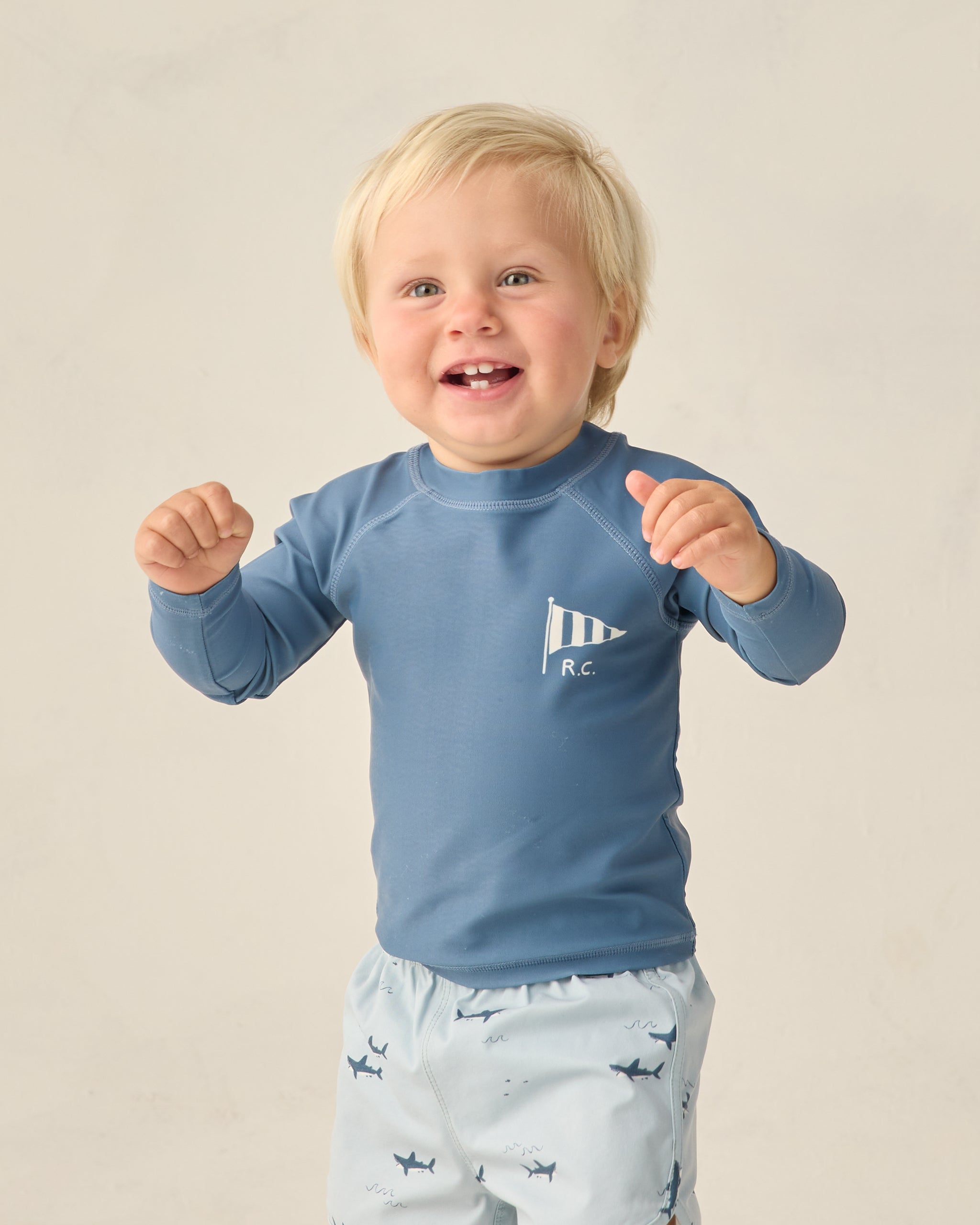 Long Sleeve Rashguard Navy - Rylee + Cru | Kids Clothes | Trendy Baby Clothes | Modern Infant Outfits |