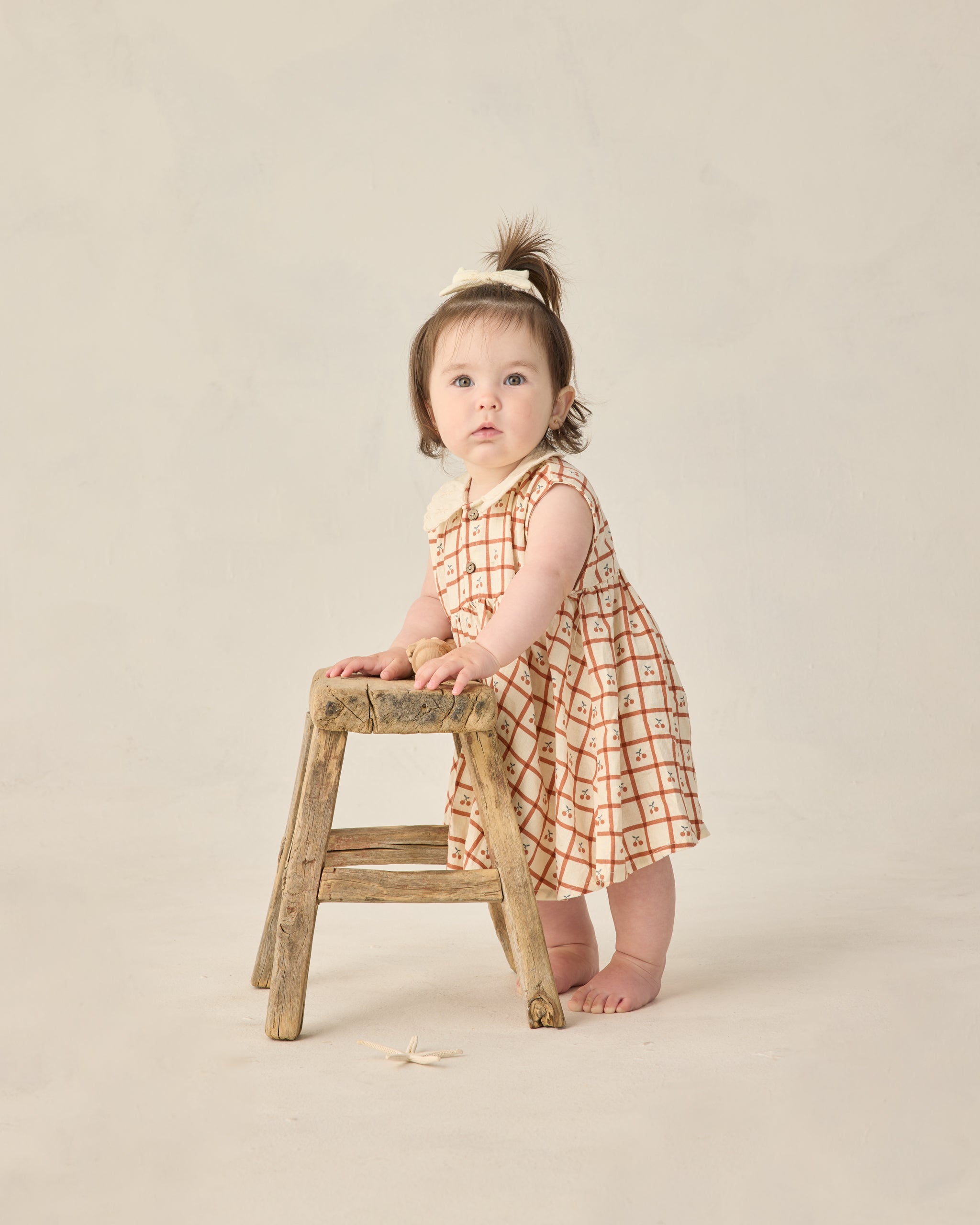 Collared Babydoll Dress Cherry Check - Rylee + Cru | Kids Clothes | Trendy Baby Clothes | Modern Infant Outfits |