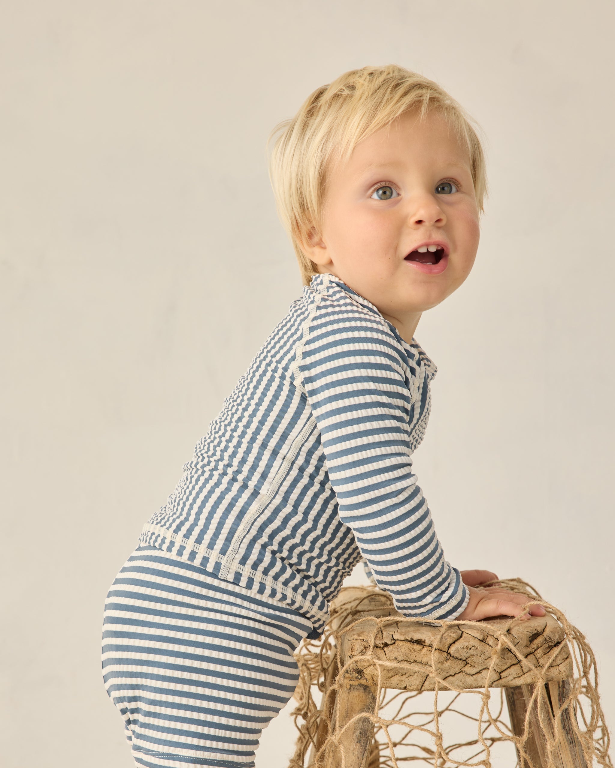 Boys Rashguard Set Navy Stripe - Rylee + Cru | Kids Clothes | Trendy Baby Clothes | Modern Infant Outfits |