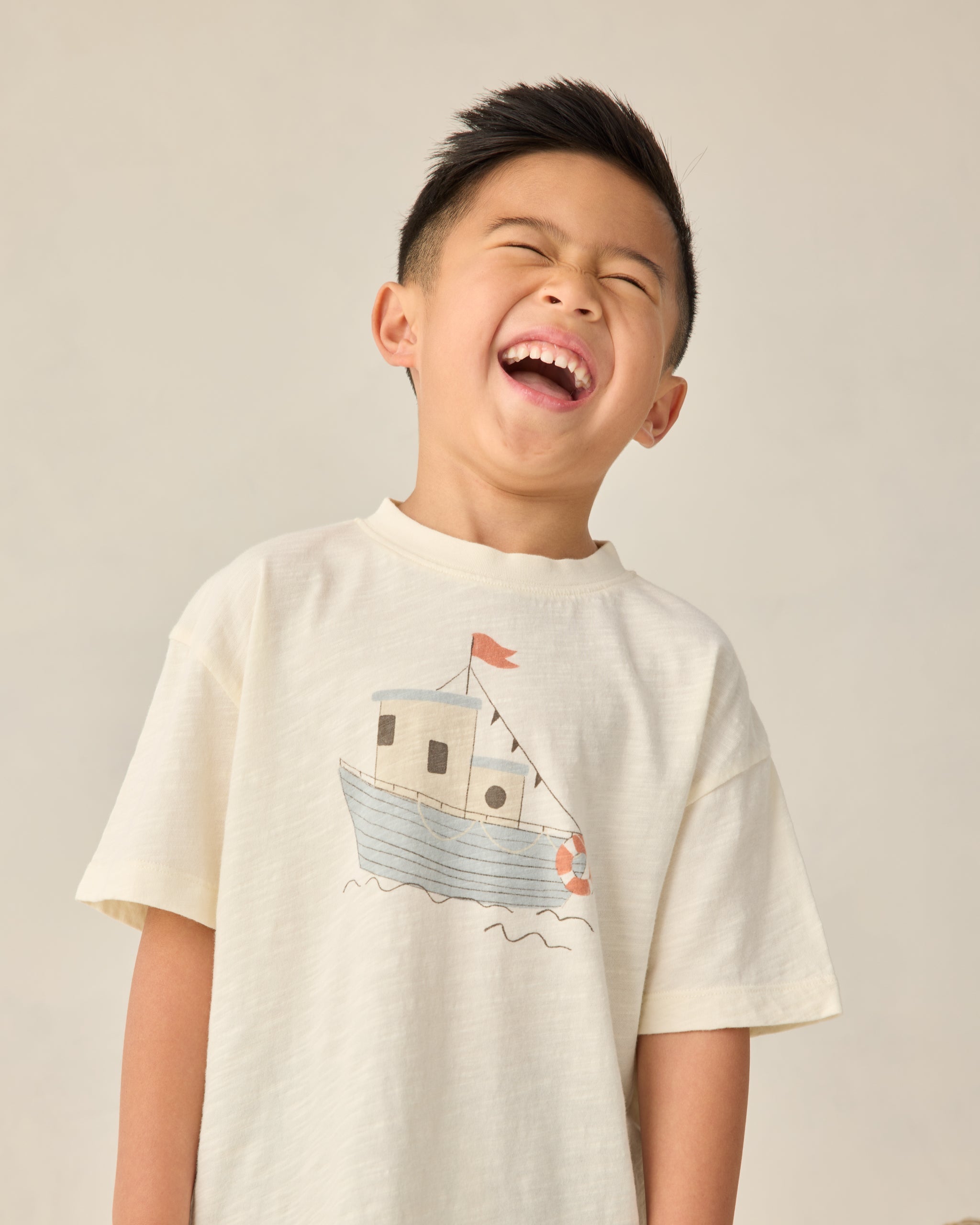 Relaxed Tee Tug Boat - Rylee + Cru | Kids Clothes | Trendy Baby Clothes | Modern Infant Outfits |