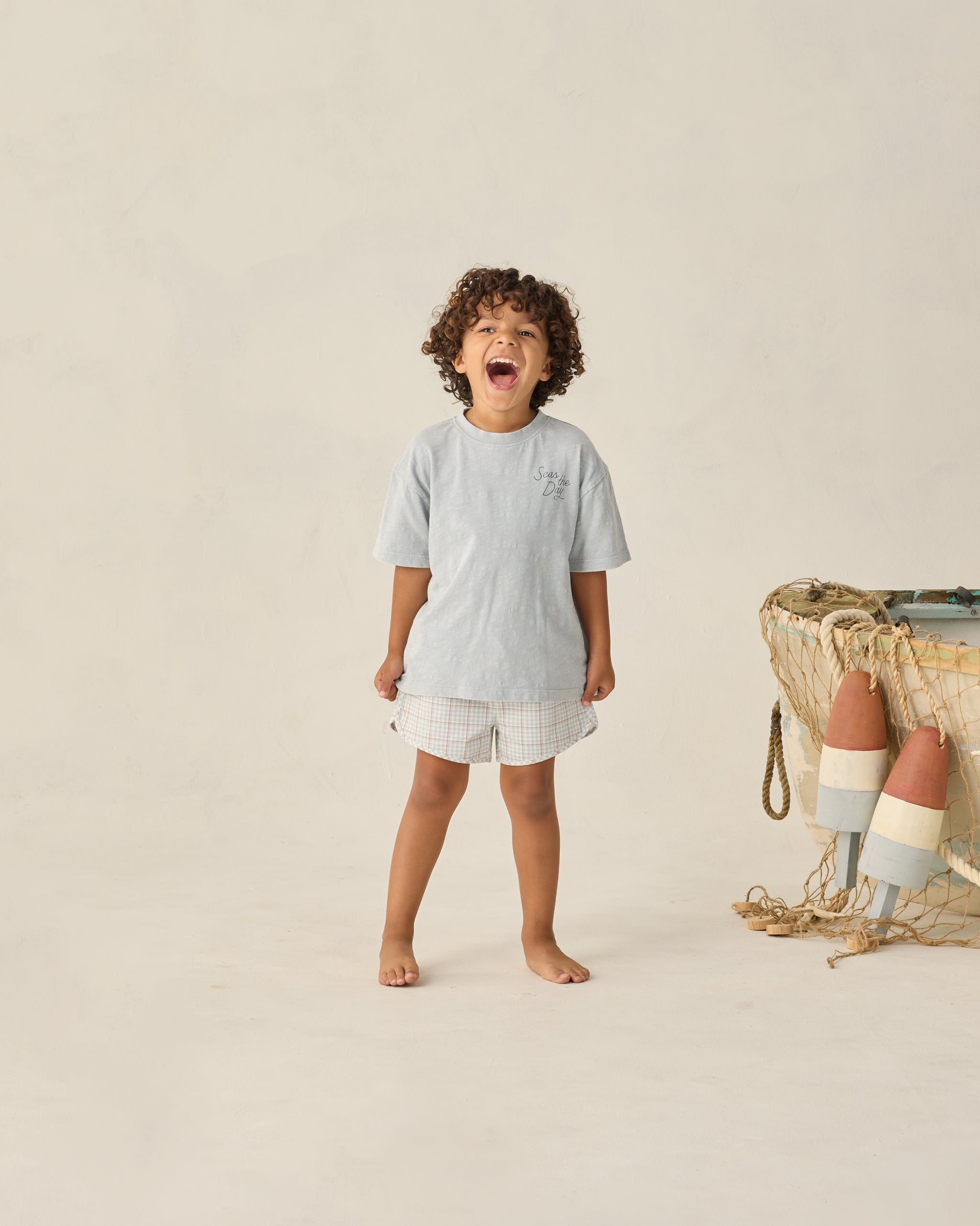 Swim Trunk Light Blue Plaid - Rylee + Cru | Kids Clothes | Trendy Baby Clothes | Modern Infant Outfits |