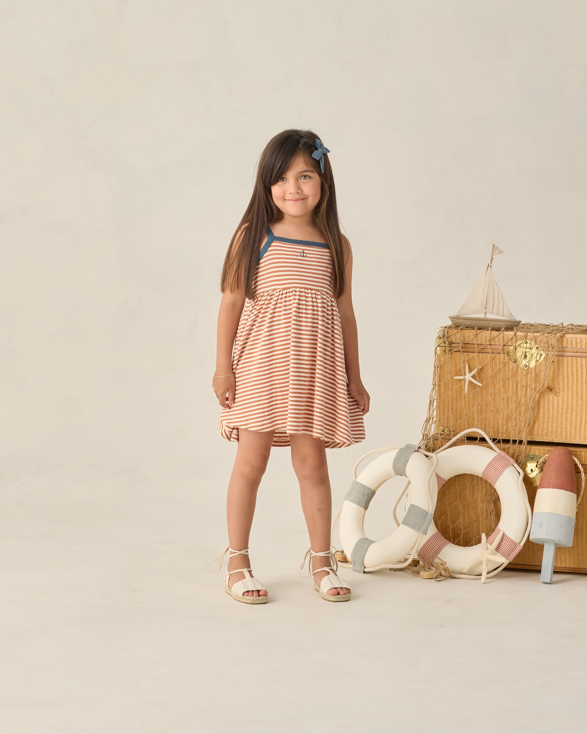 Lea Dress Poppy Stripe - Rylee + Cru | Kids Clothes | Trendy Baby Clothes | Modern Infant Outfits |