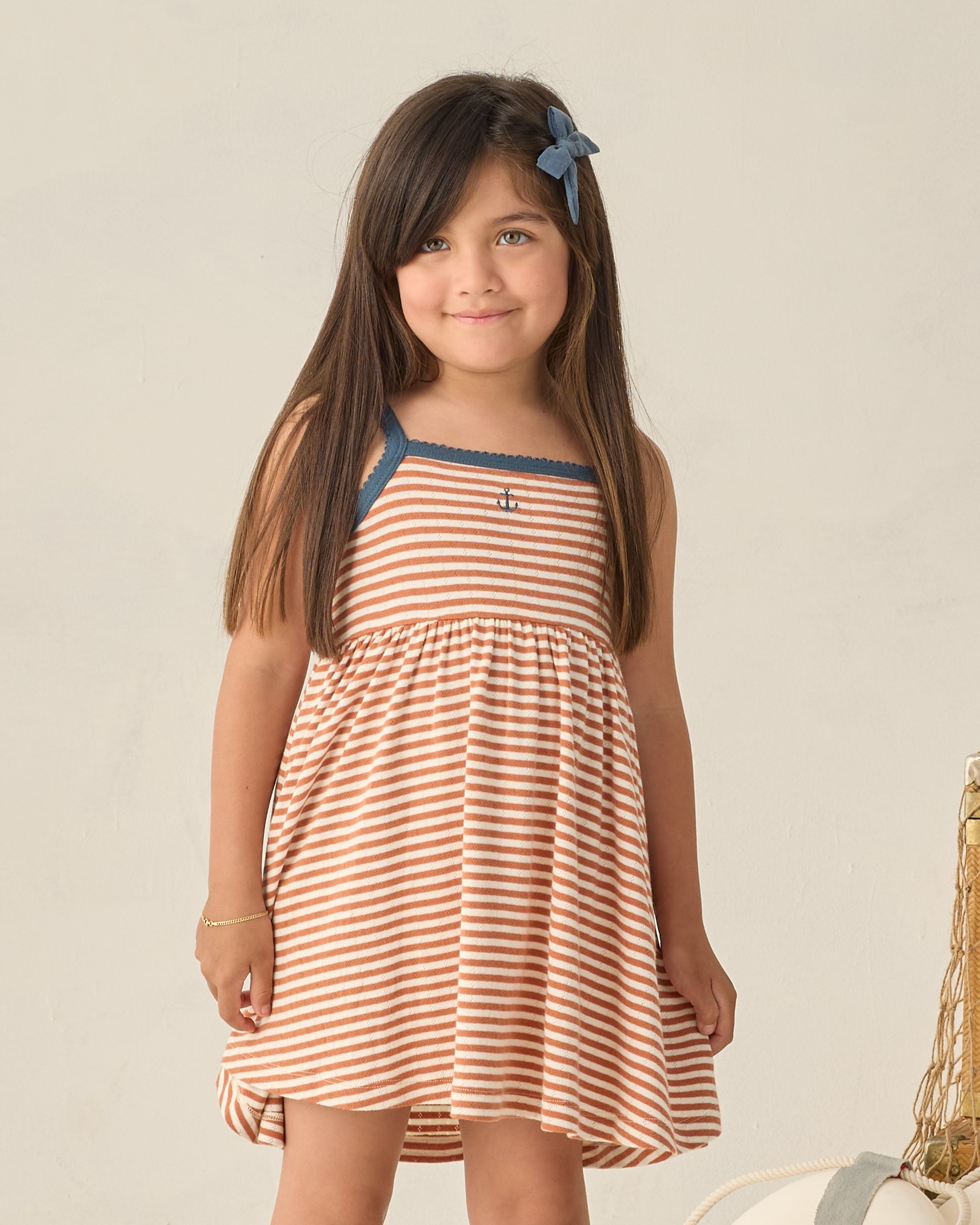 Lea Dress Poppy Stripe - Rylee + Cru | Kids Clothes | Trendy Baby Clothes | Modern Infant Outfits |