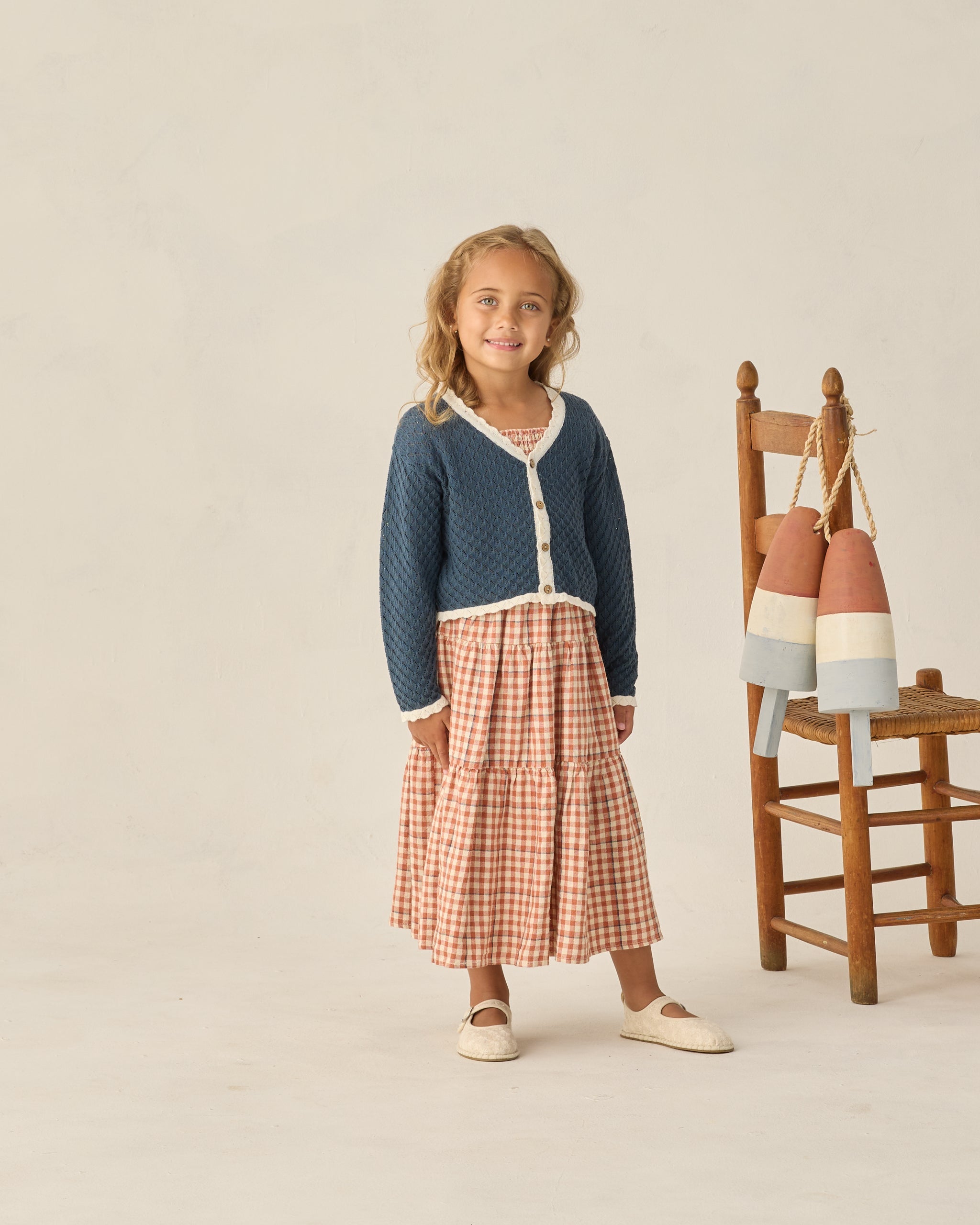 Tiered Midi Skirt Poppy Gingham - Rylee + Cru | Kids Clothes | Trendy Baby Clothes | Modern Infant Outfits |