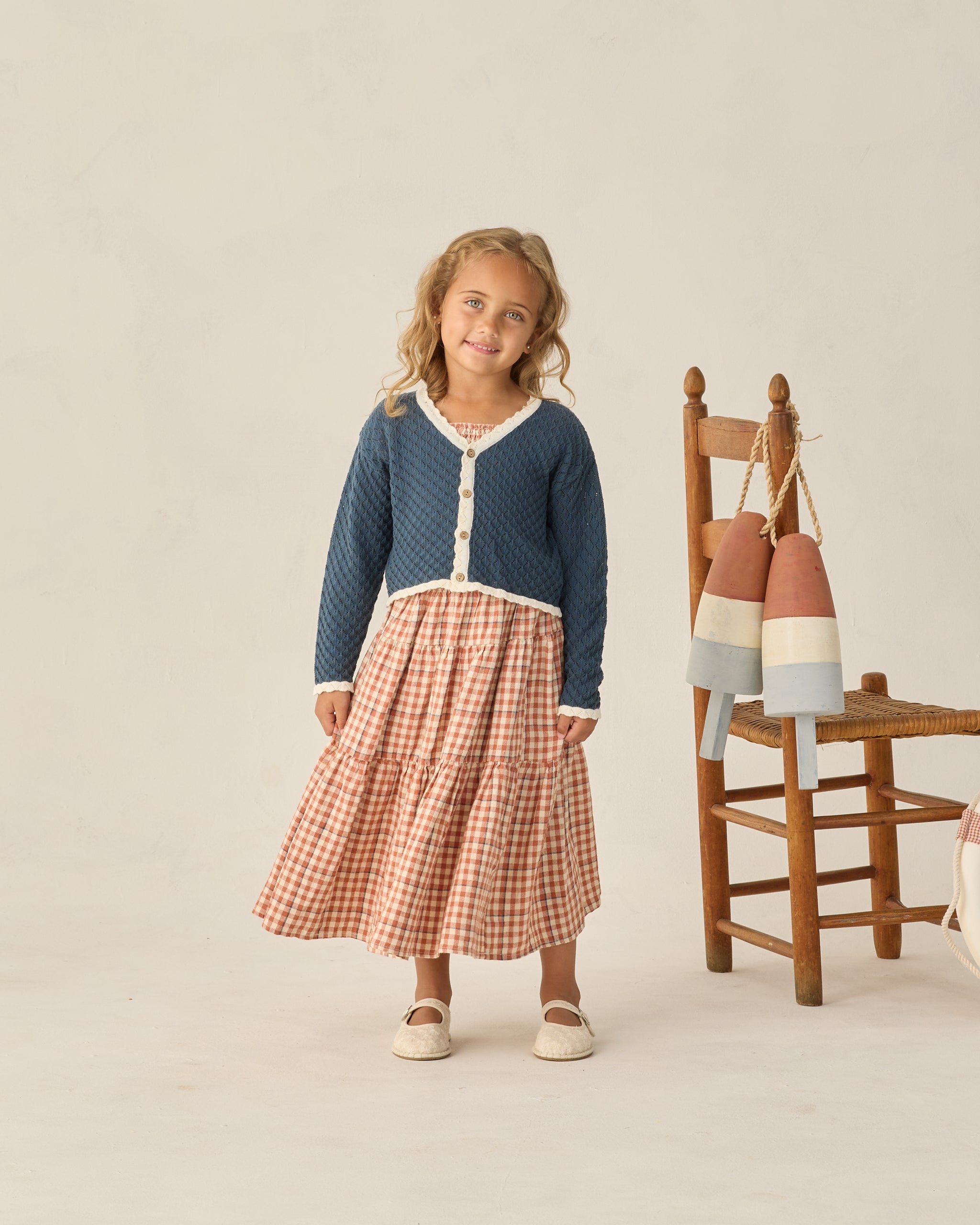 Tiered Midi Skirt Poppy Gingham - Rylee + Cru | Kids Clothes | Trendy Baby Clothes | Modern Infant Outfits |