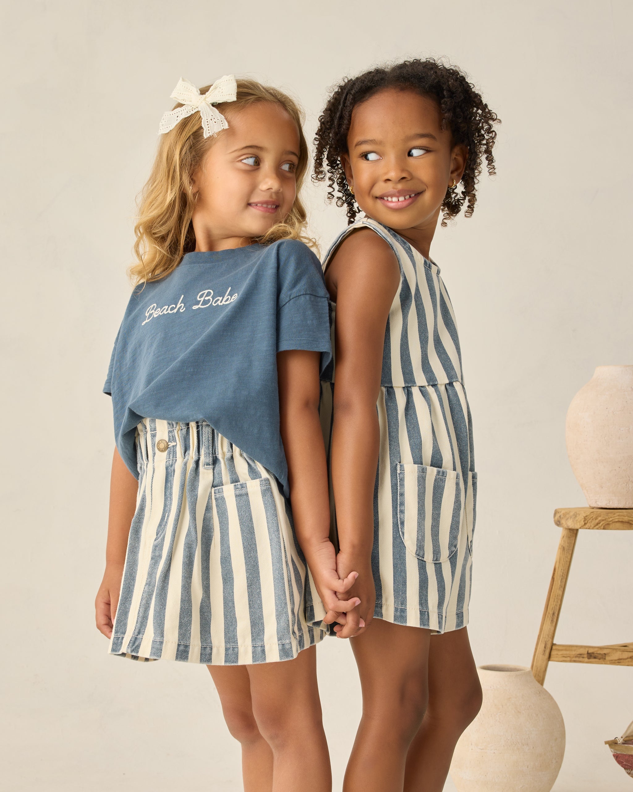 Dani Romper Navy Stripe - Rylee + Cru | Kids Clothes | Trendy Baby Clothes | Modern Infant Outfits |