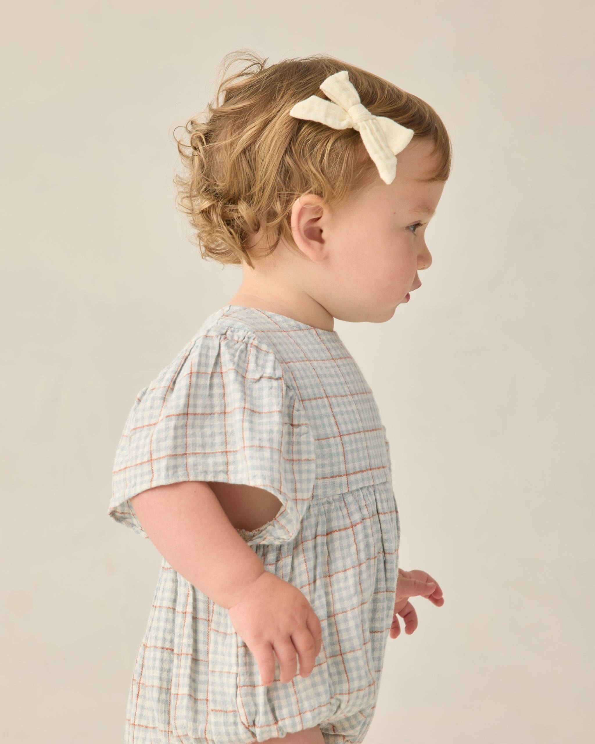 Kalea Romper Light Blue Plaid - Rylee + Cru | Kids Clothes | Trendy Baby Clothes | Modern Infant Outfits |