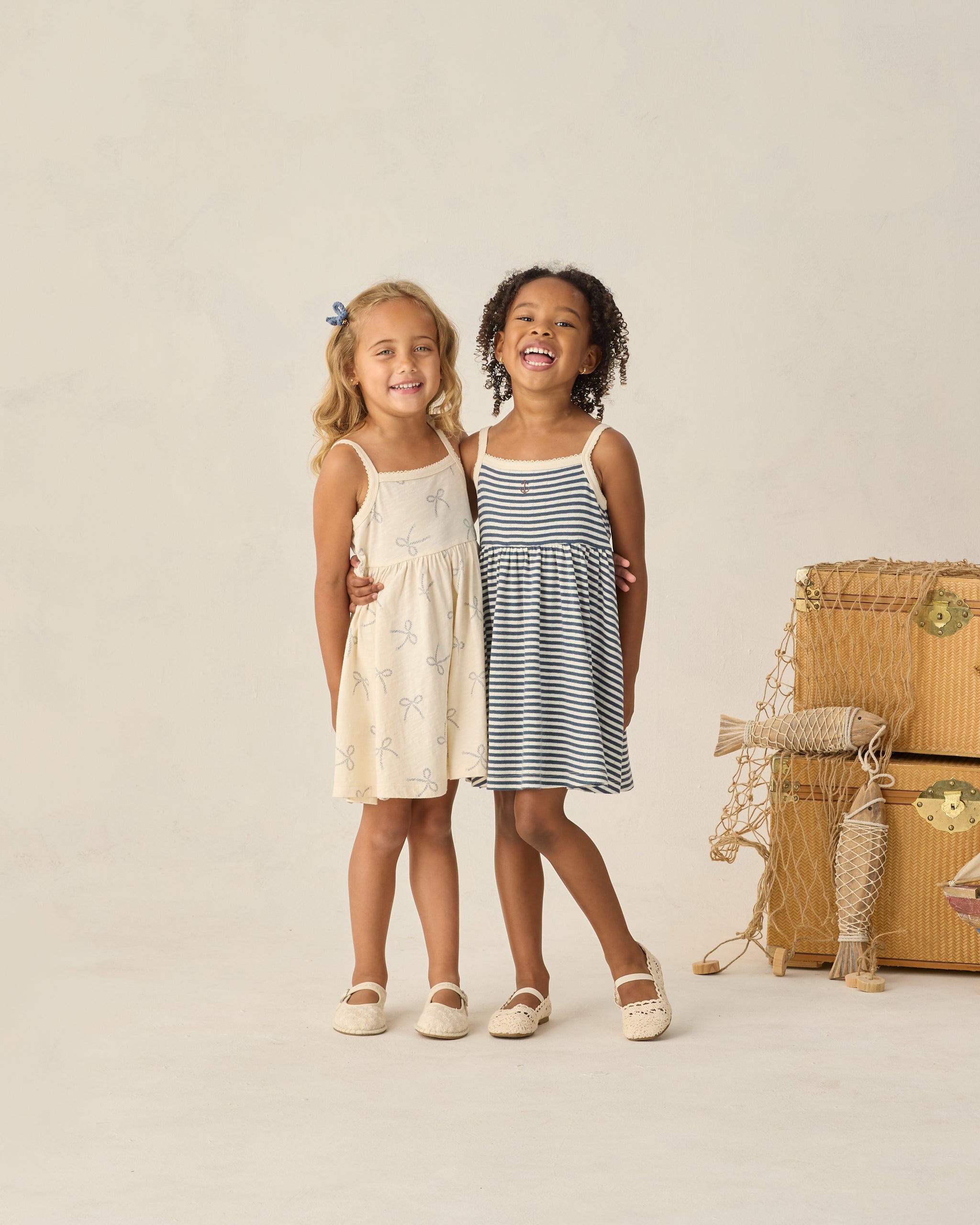 Lea Dress Navy Stripe - Rylee + Cru | Kids Clothes | Trendy Baby Clothes | Modern Infant Outfits |