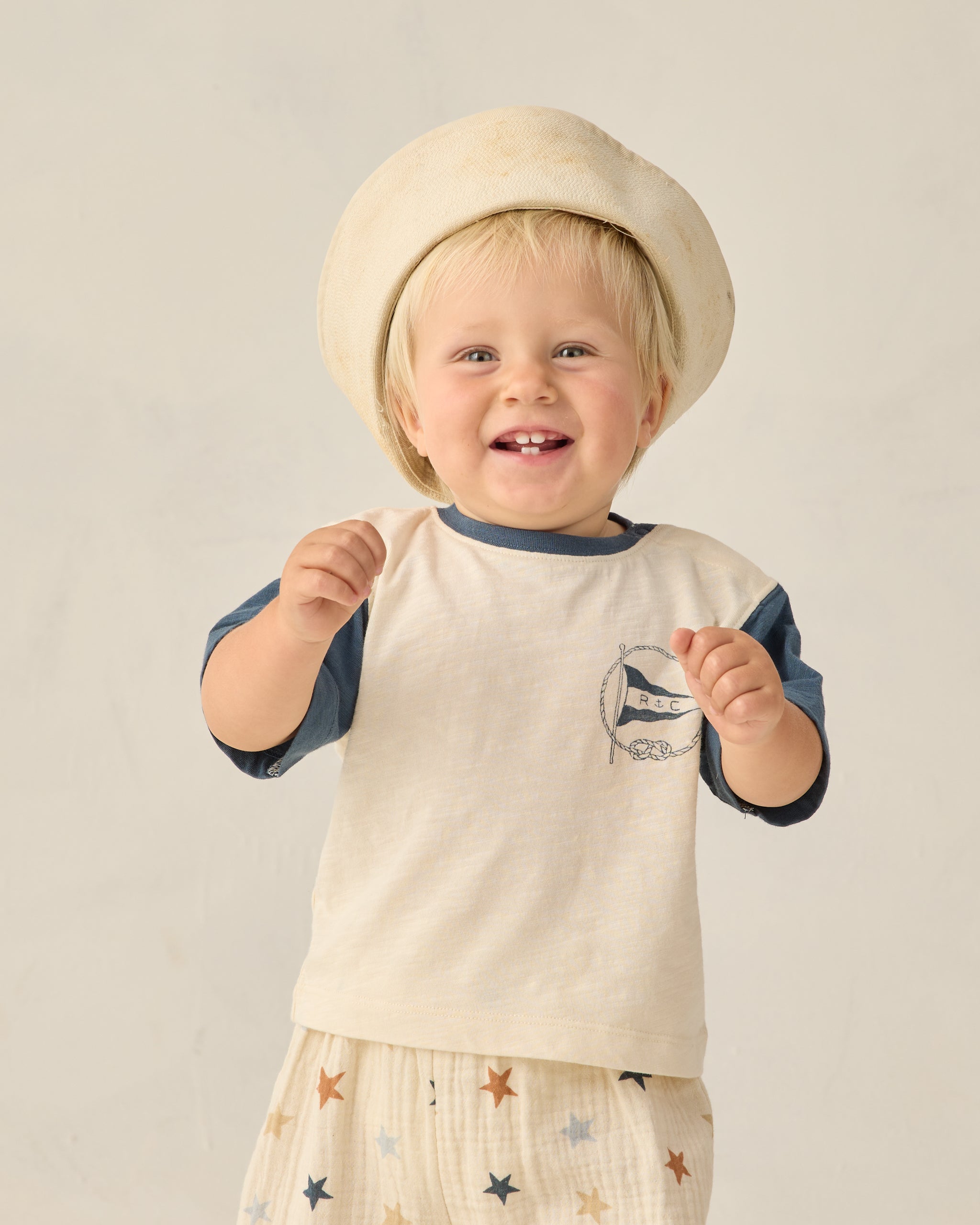 Contrast Short Sleeve Tee Nautical Flag - Rylee + Cru | Kids Clothes | Trendy Baby Clothes | Modern Infant Outfits |