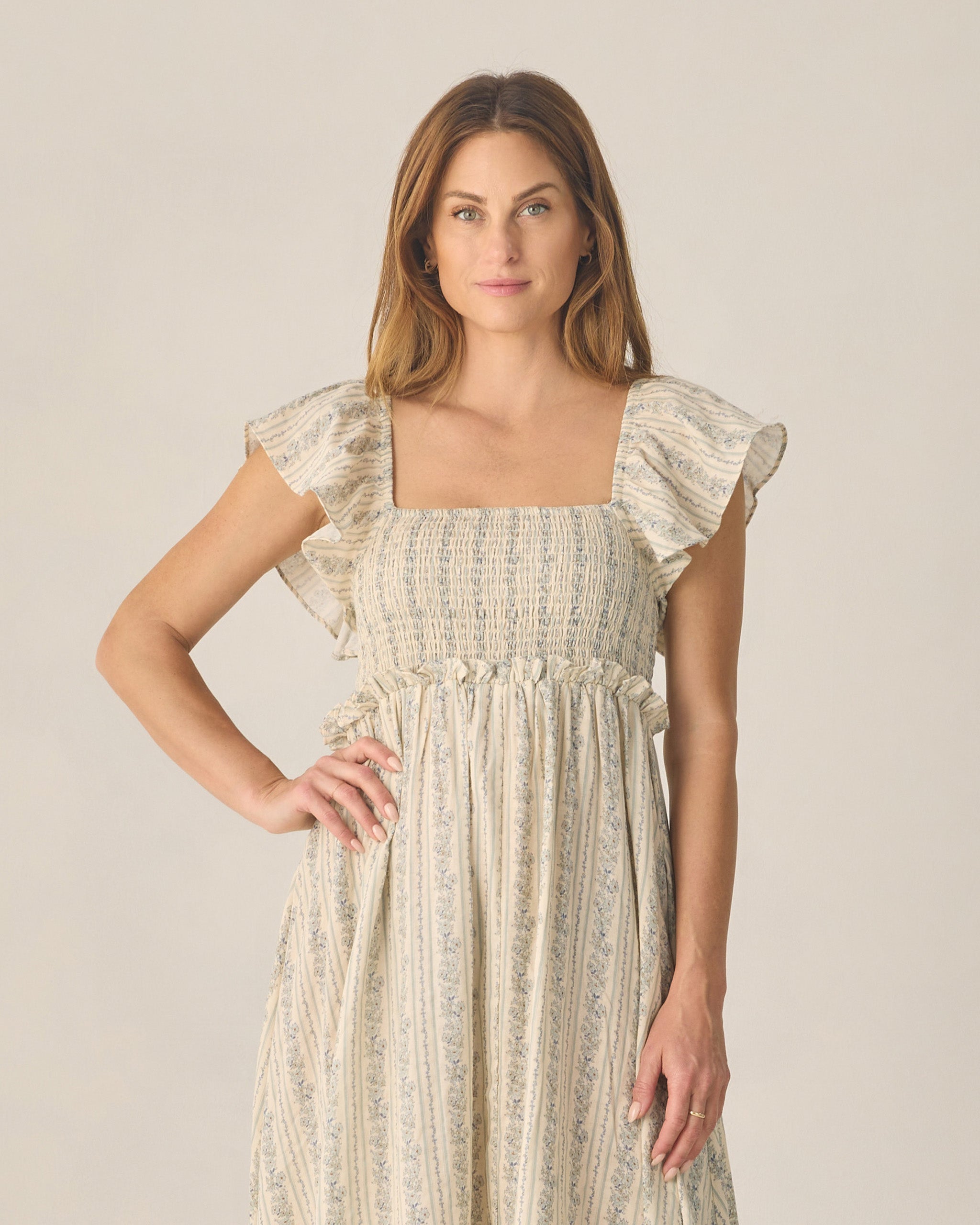 Women's Francesca Dress Blue Floral – Rylee + Cru Australia & NZ