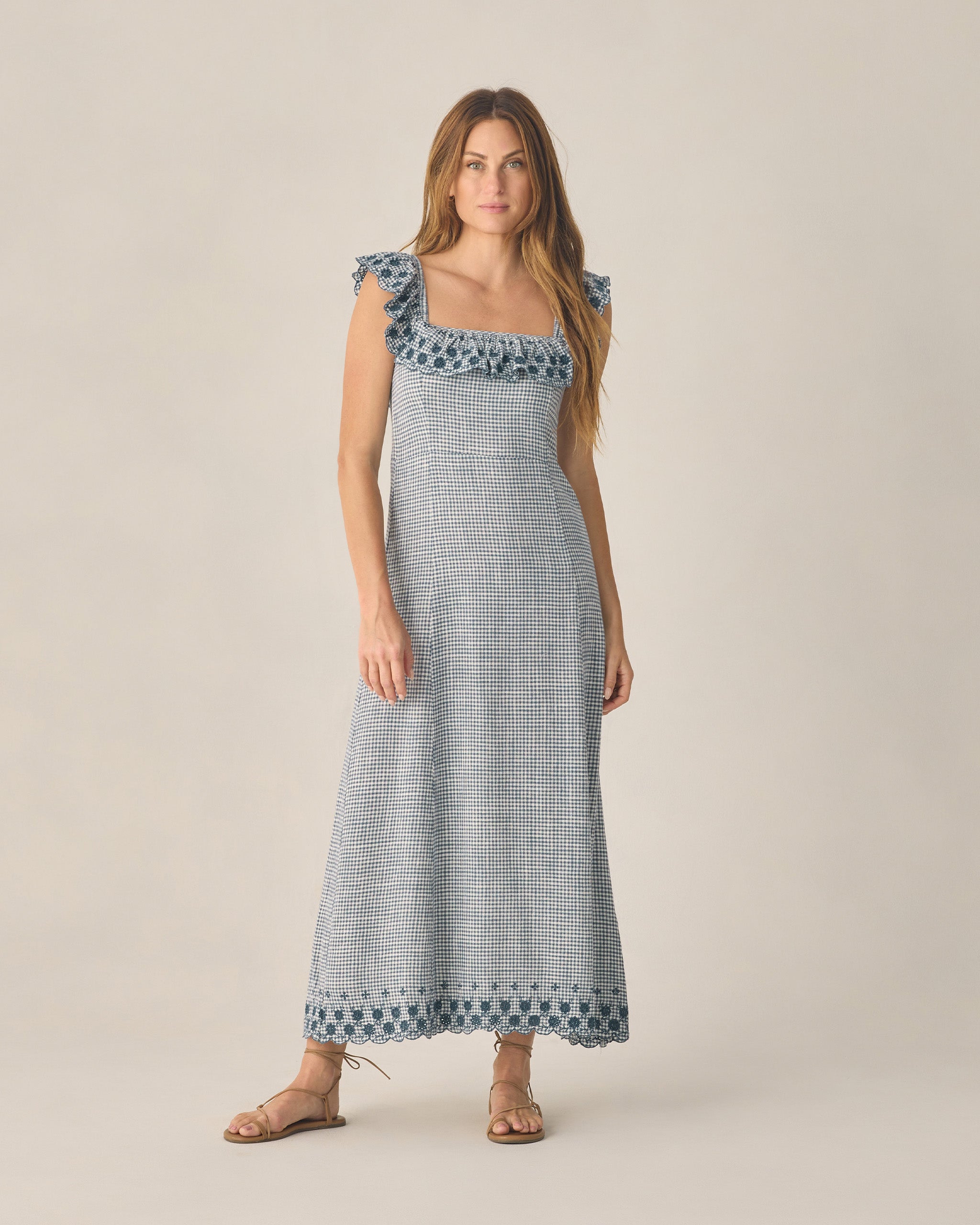 Women's Bianca Dress Marine Gingham