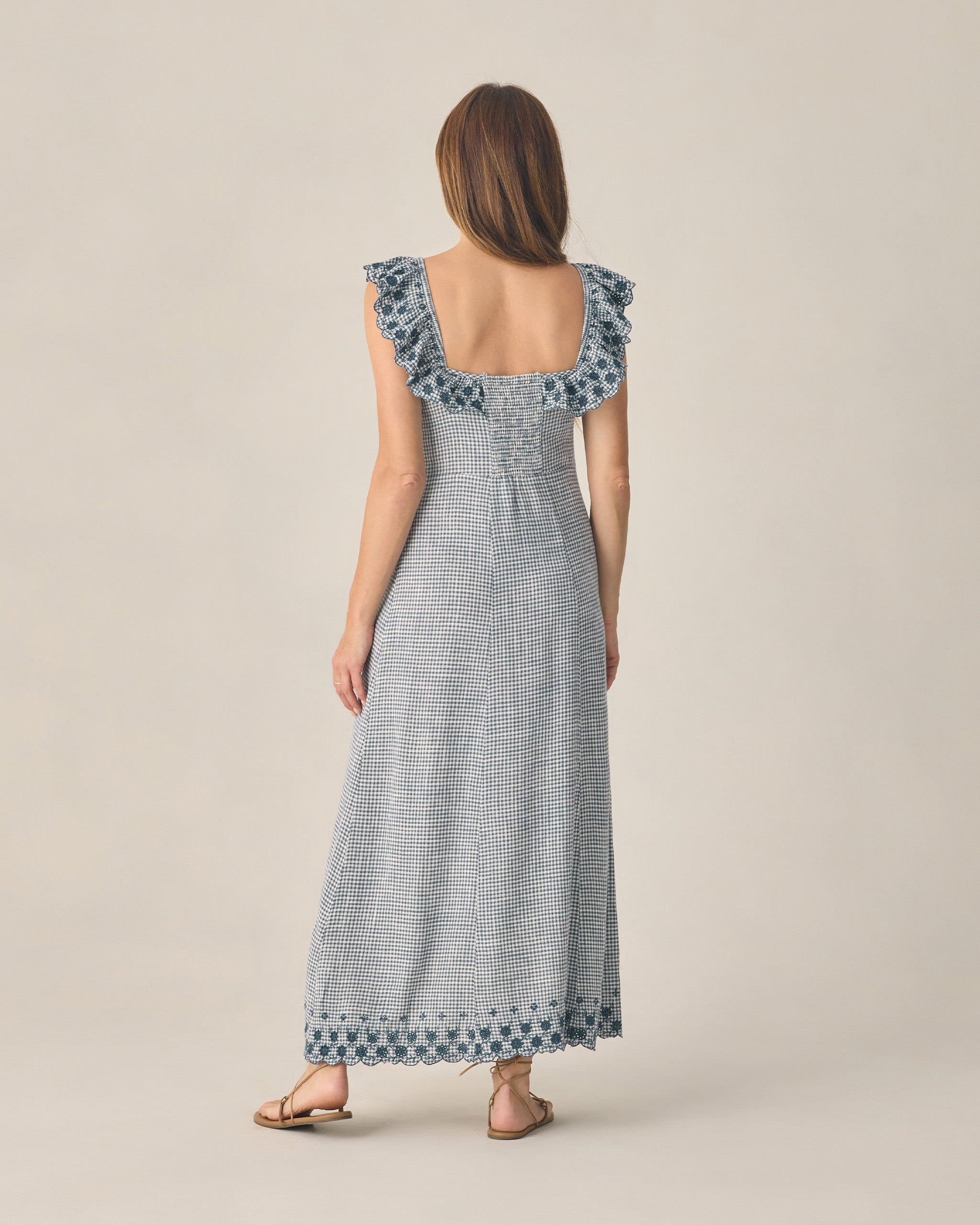 Women's Bianca Dress Marine Gingham