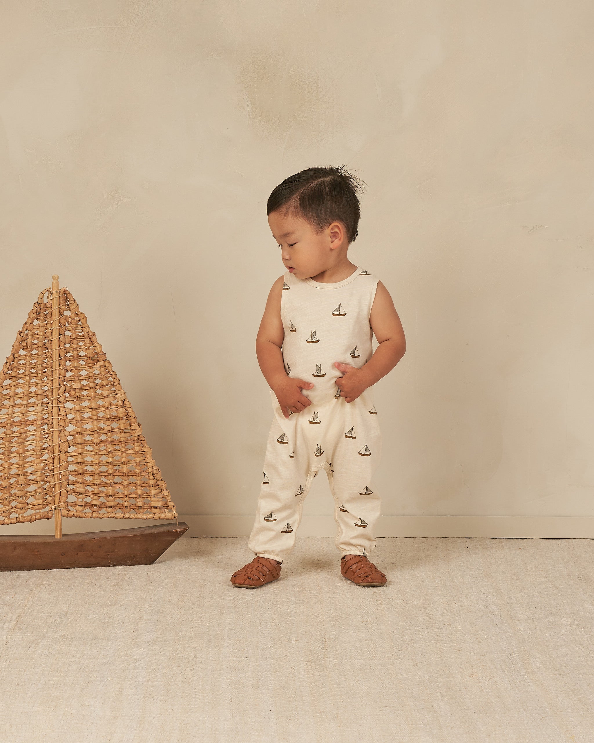 Mills Jumpsuit || Sailboats - Rylee + Cru | Kids Clothes | Trendy Baby Clothes | Modern Infant Outfits |