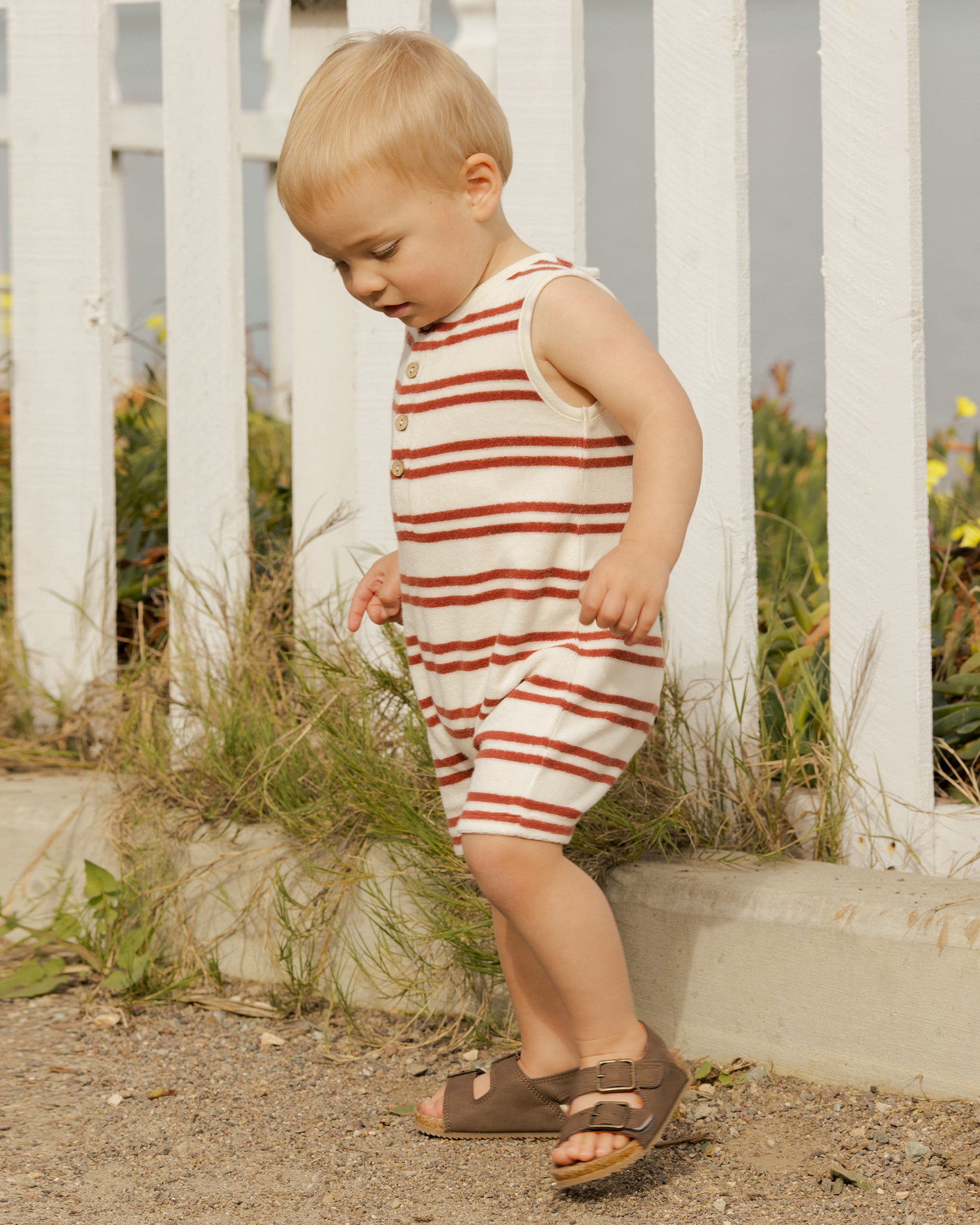 Davis Romper || Red Stripe - Rylee + Cru | Kids Clothes | Trendy Baby Clothes | Modern Infant Outfits |