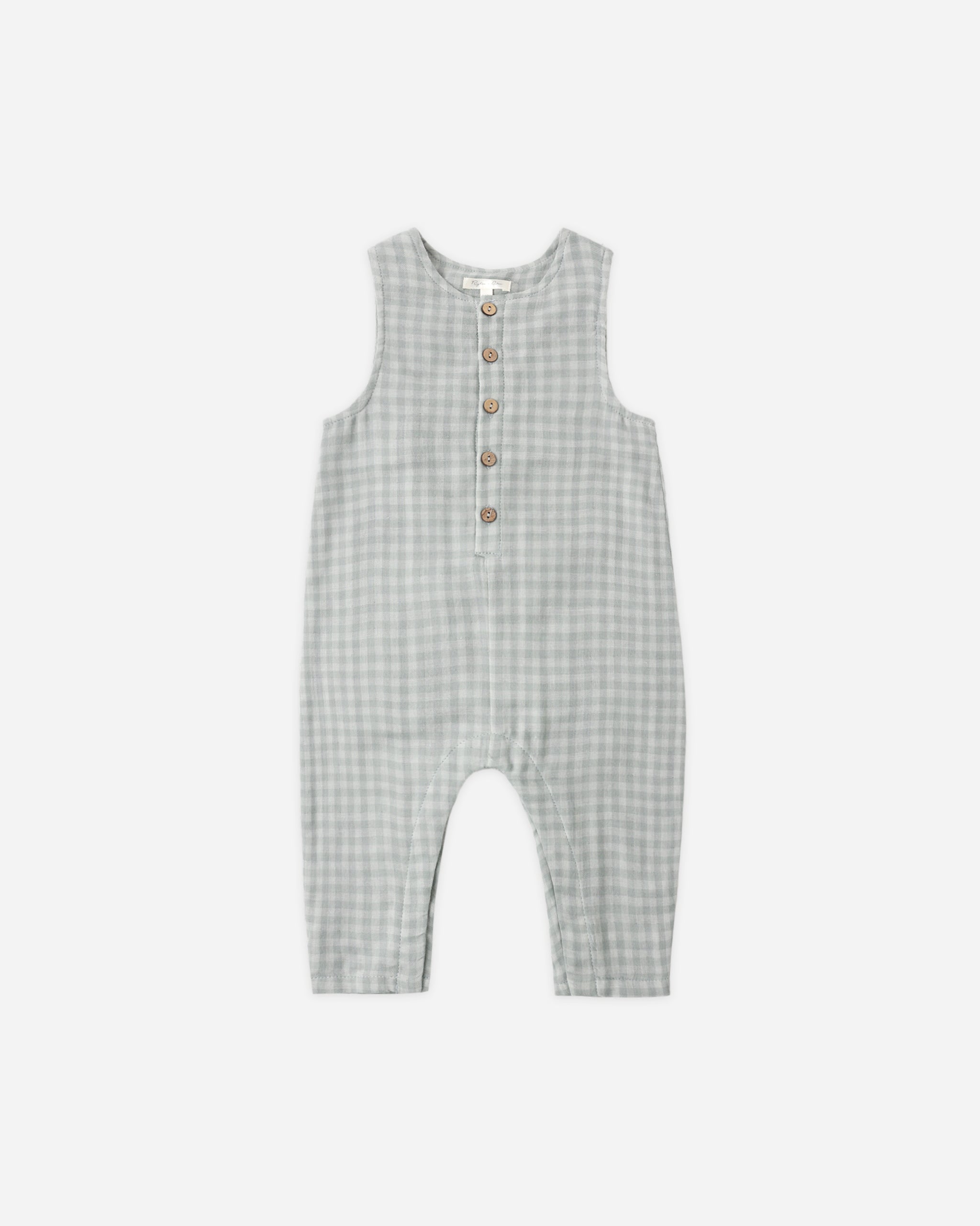 Button Jumpsuit Green Gingham - Rylee + Cru | Kids Clothes | Trendy Baby Clothes | Modern Infant Outfits |