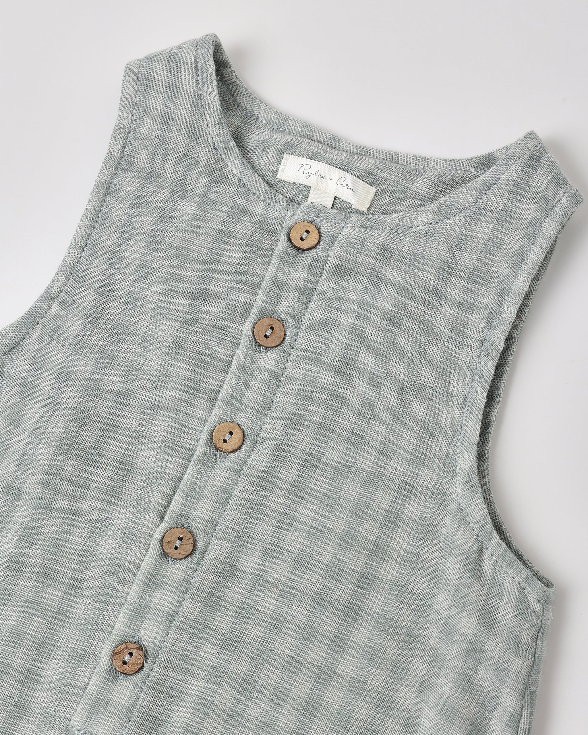 Button Jumpsuit Green Gingham - Rylee + Cru | Kids Clothes | Trendy Baby Clothes | Modern Infant Outfits |