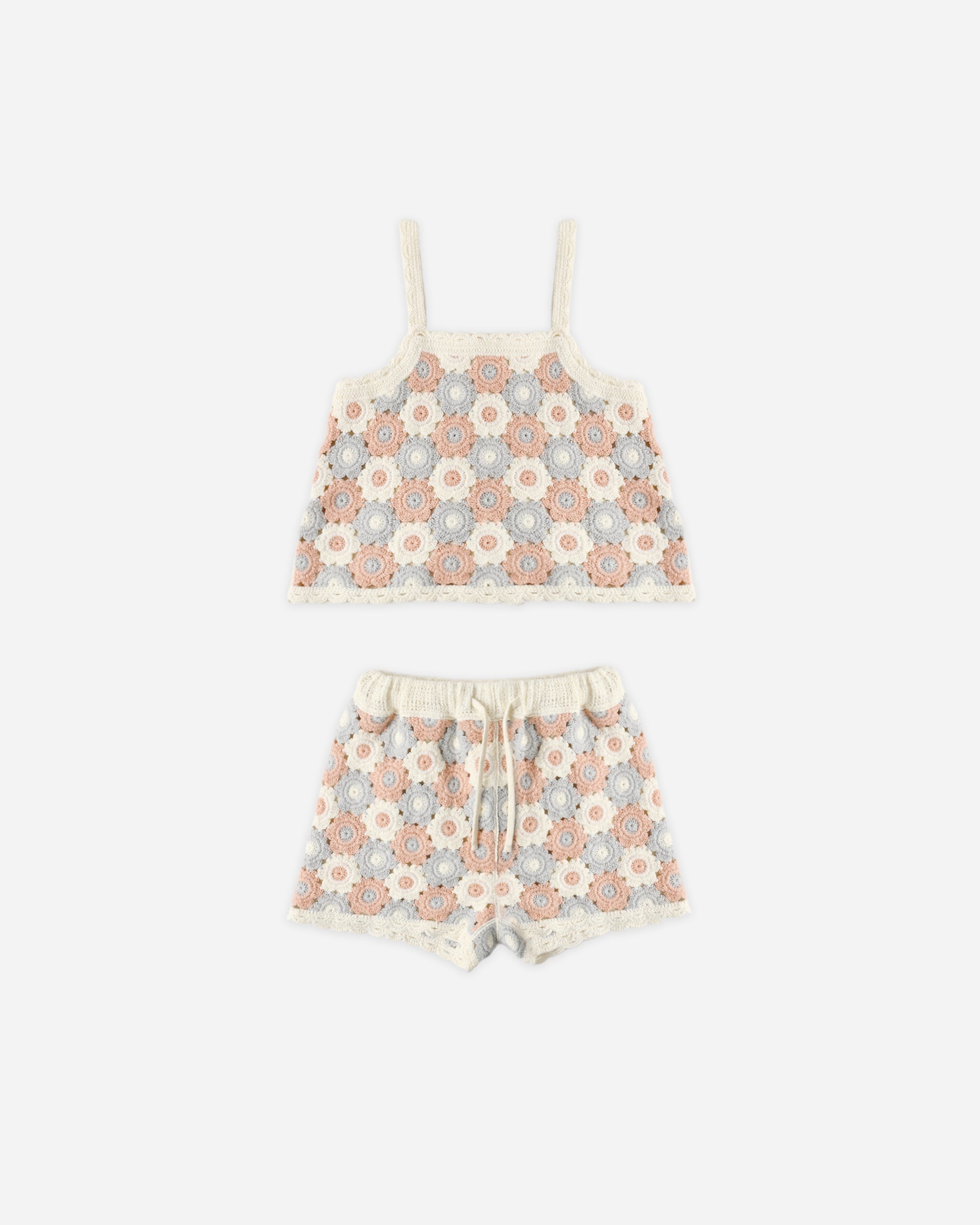 Lili Knit Set Blue, Light Pink, Ivory - Rylee + Cru | Kids Clothes | Trendy Baby Clothes | Modern Infant Outfits |