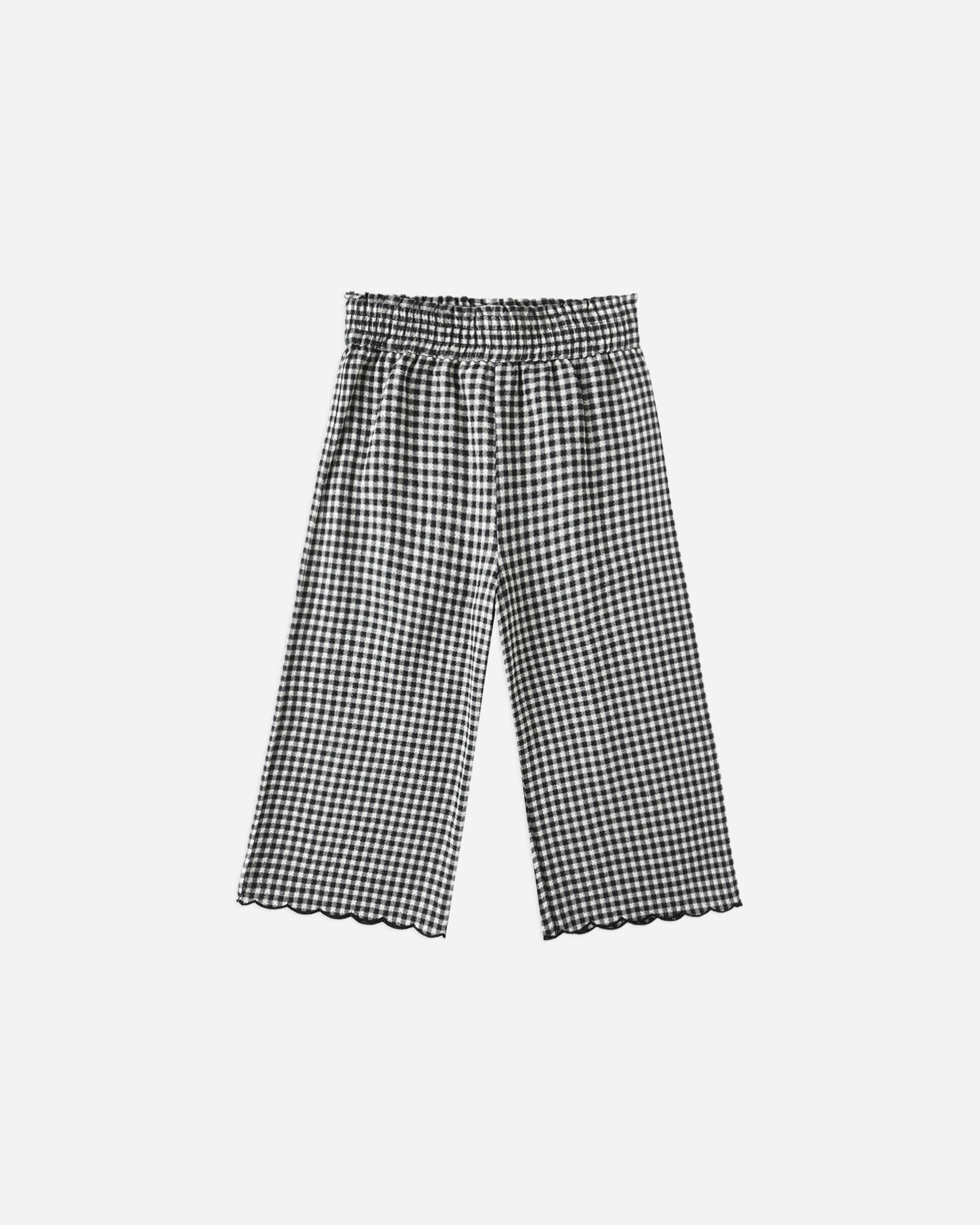 Wide Leg Pant || Black Gingham - Rylee + Cru | Kids Clothes | Trendy Baby Clothes | Modern Infant Outfits |