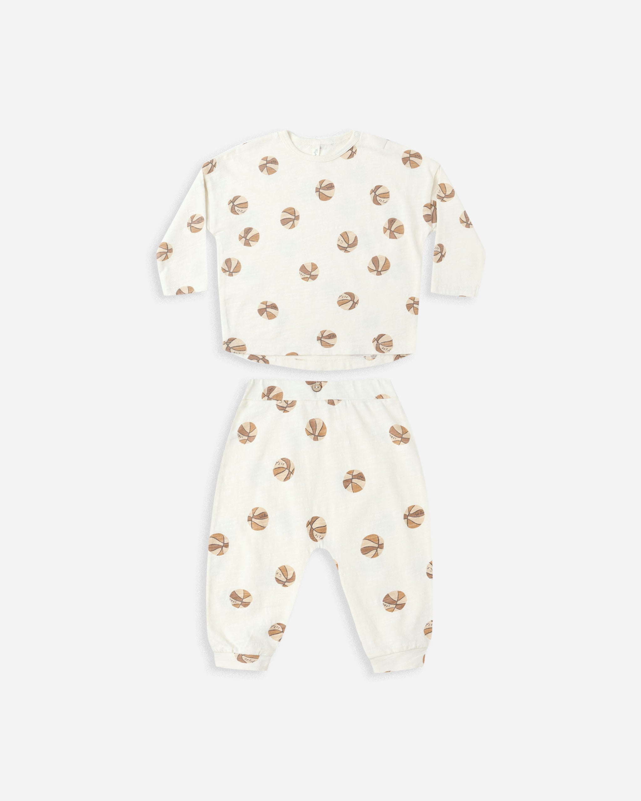 Long Sleeve Tee + Pant Set || Basketball - Rylee + Cru | Kids Clothes | Trendy Baby Clothes | Modern Infant Outfits |