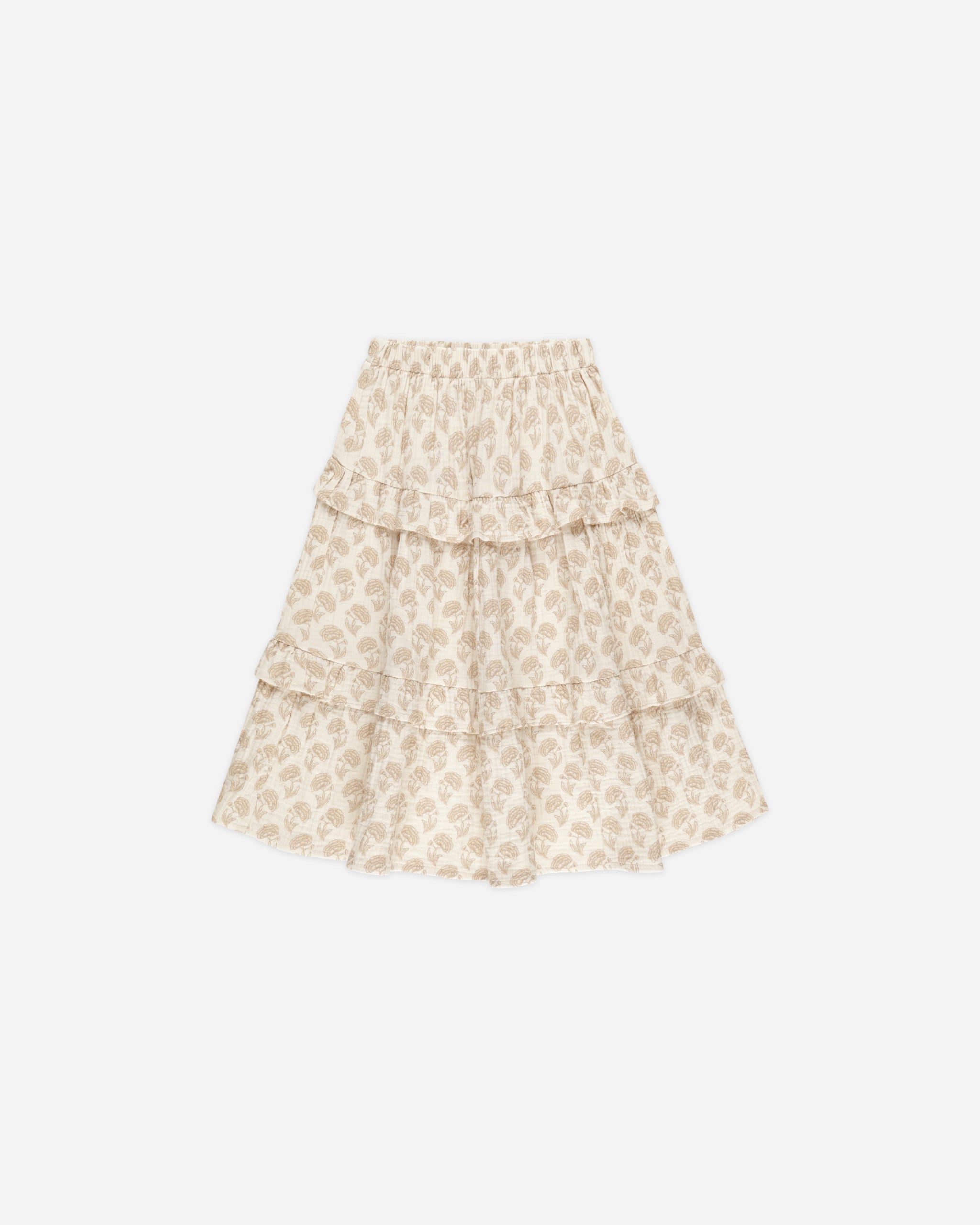 Ruffle Midi Skirt || Marigold