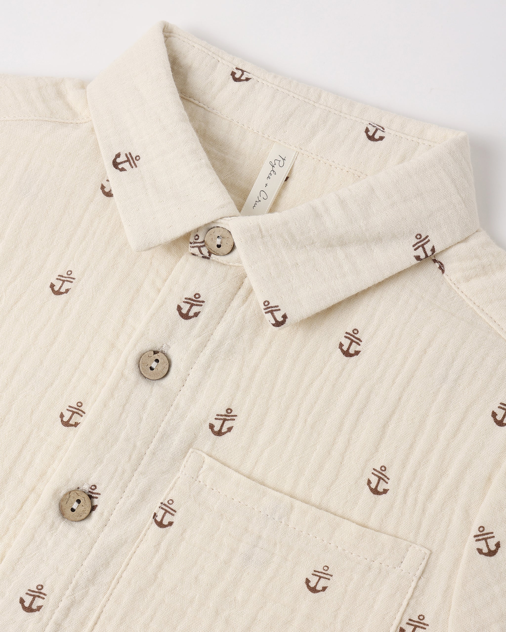 Collared Short Sleeve Shirt Anchors