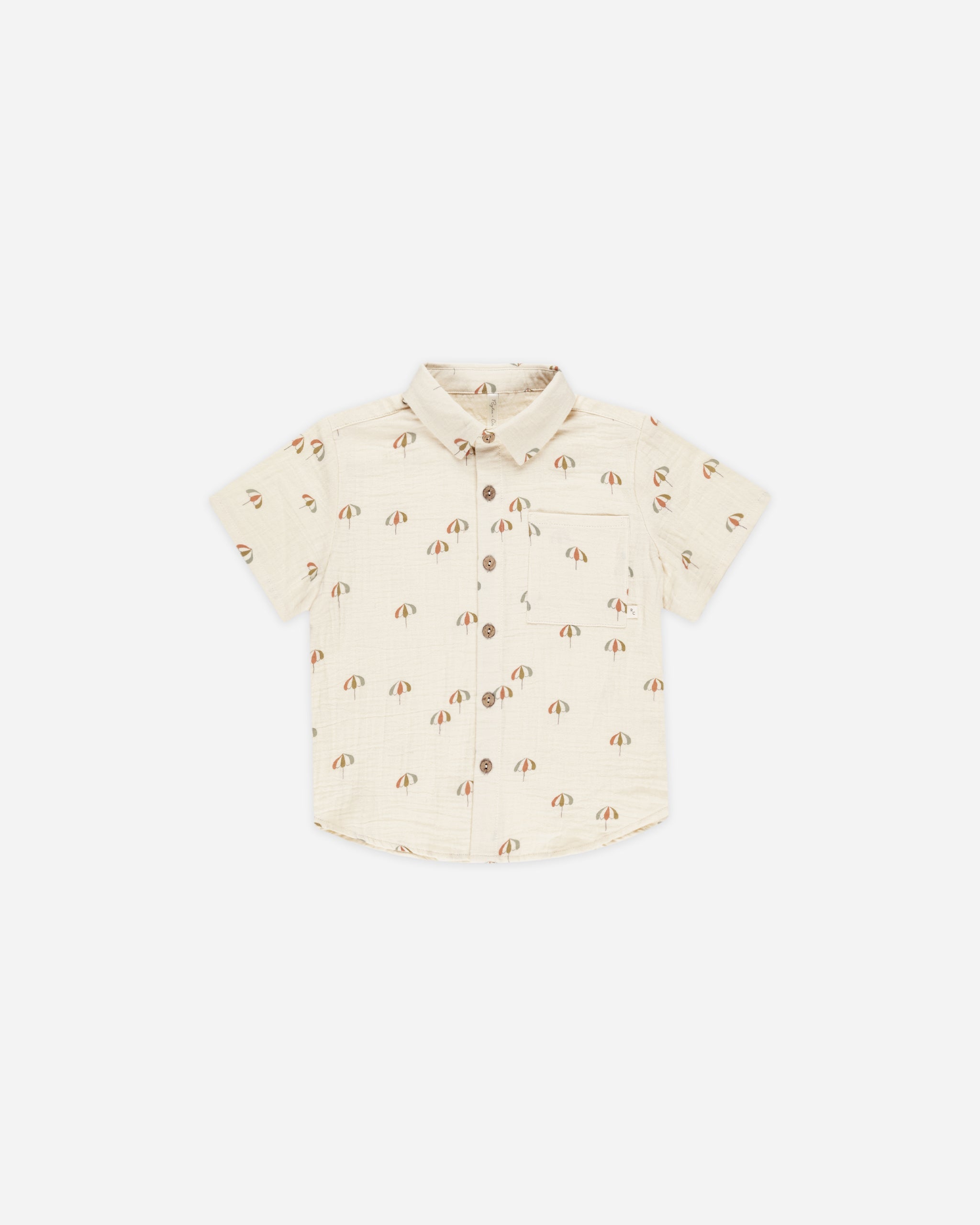 Collared Short Sleeve Shirt || Umbrellas