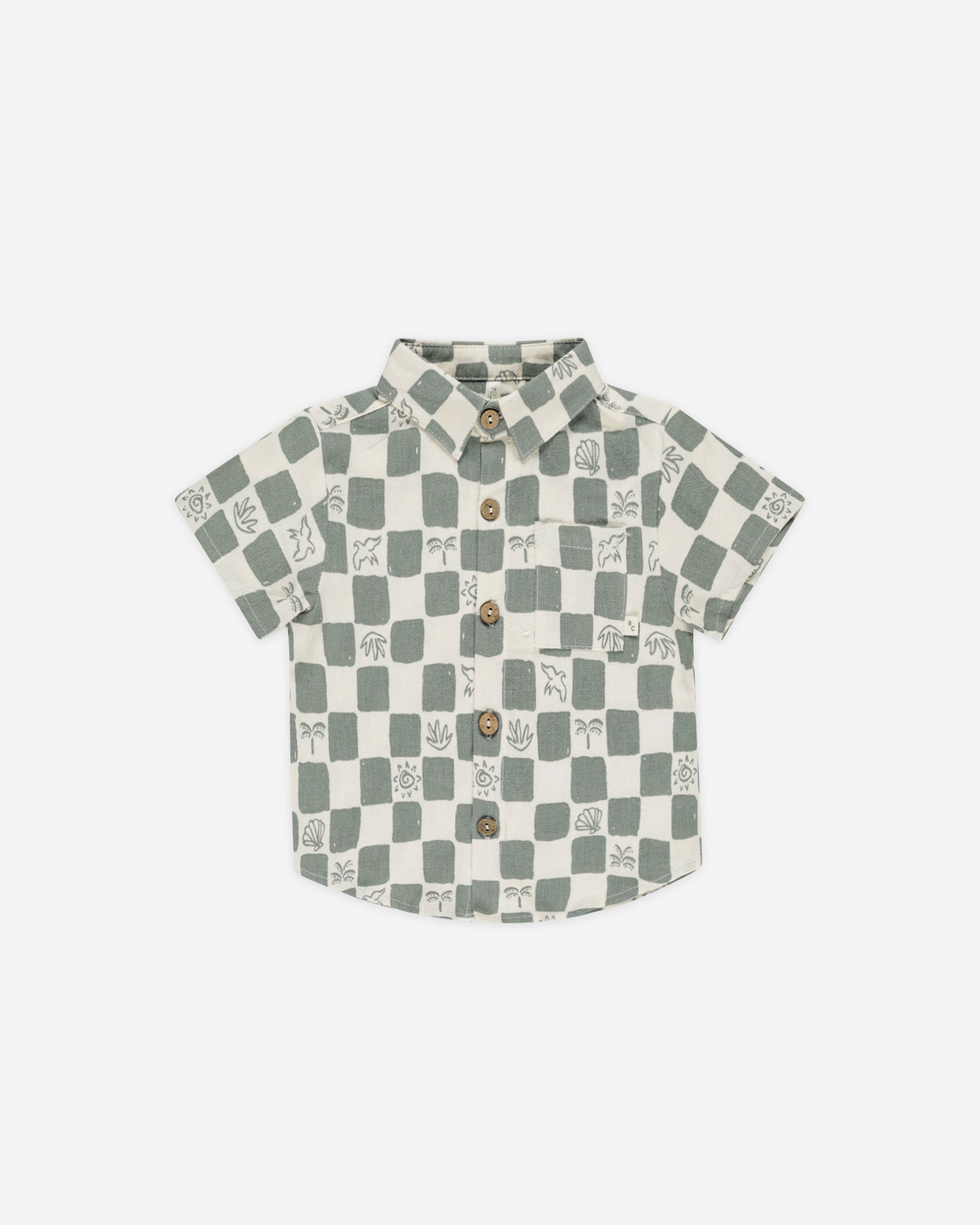 Collared Short Sleeve Shirt || Coastal Check