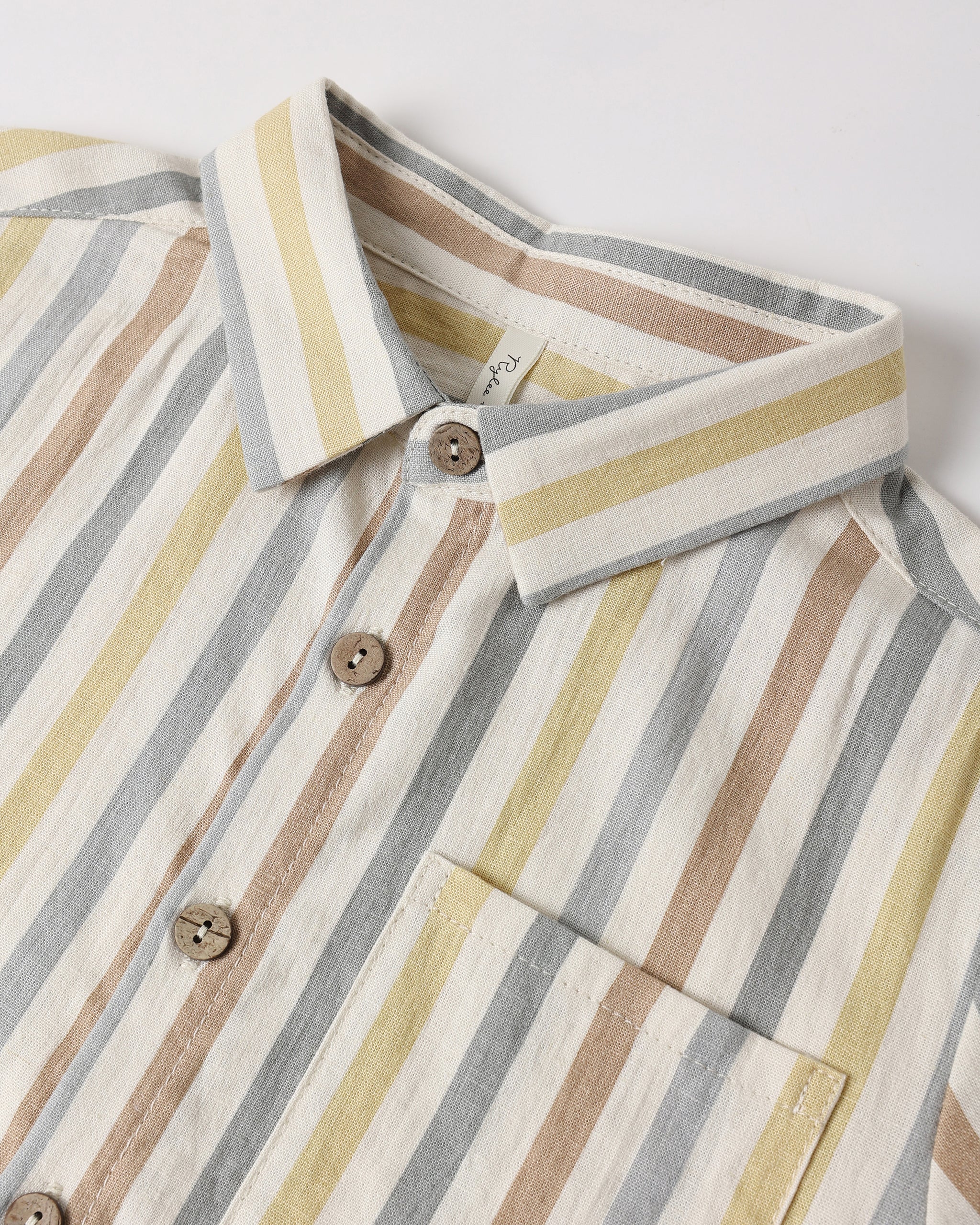 Collared Short Sleeve Shirt Valencia Stripe - Rylee + Cru | Kids Clothes | Trendy Baby Clothes | Modern Infant Outfits |
