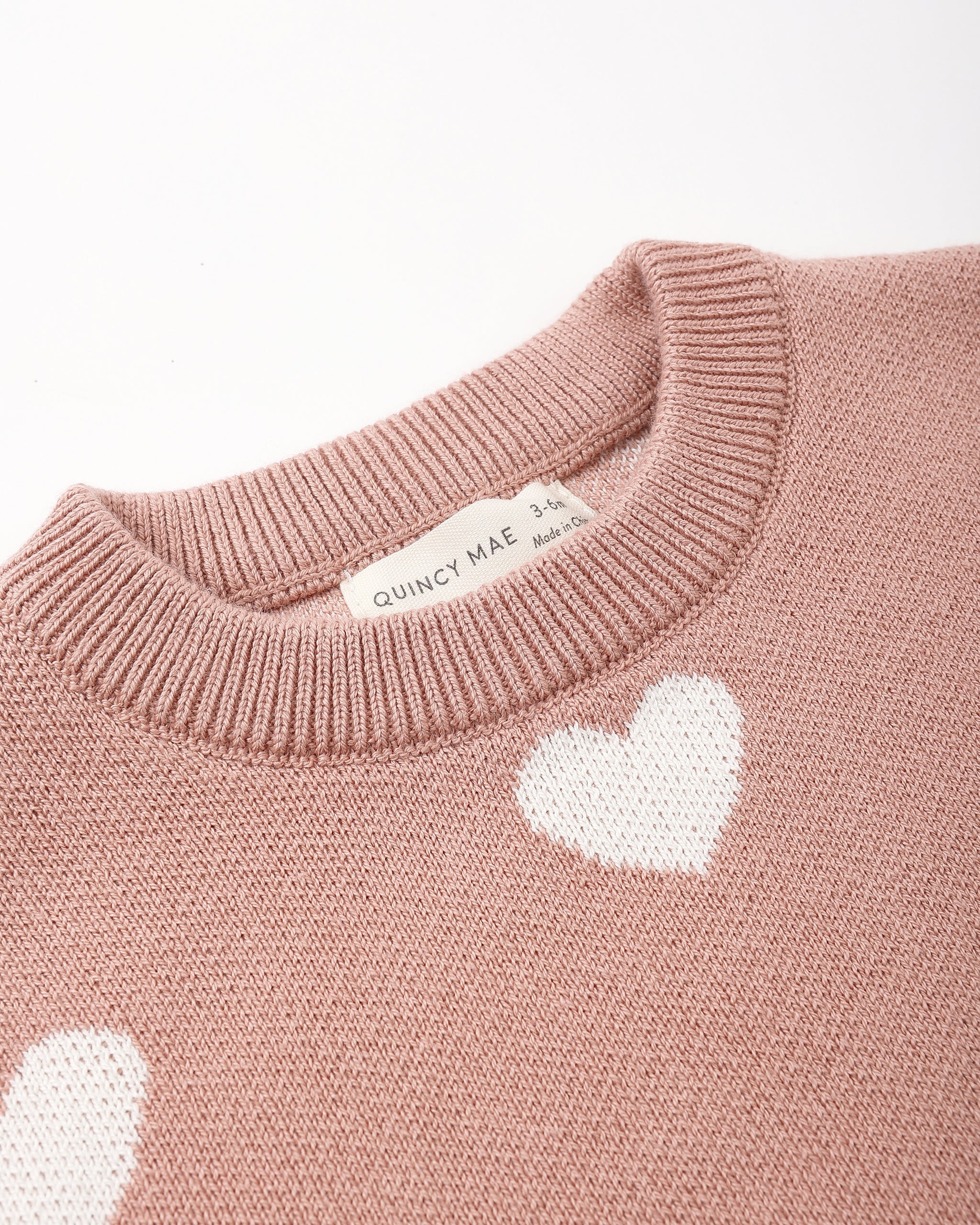 Heart Knit Sweater Pink