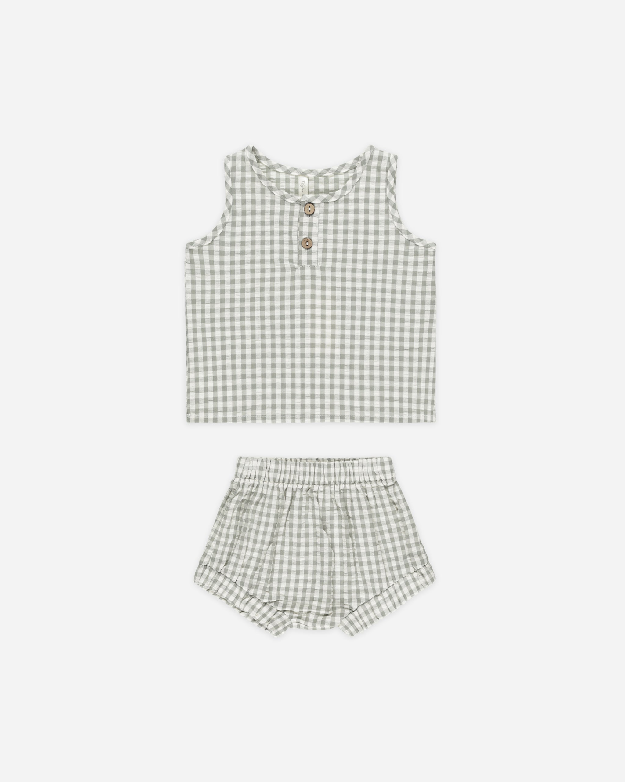 Baby Tank Set || Eucalyptus Gingham