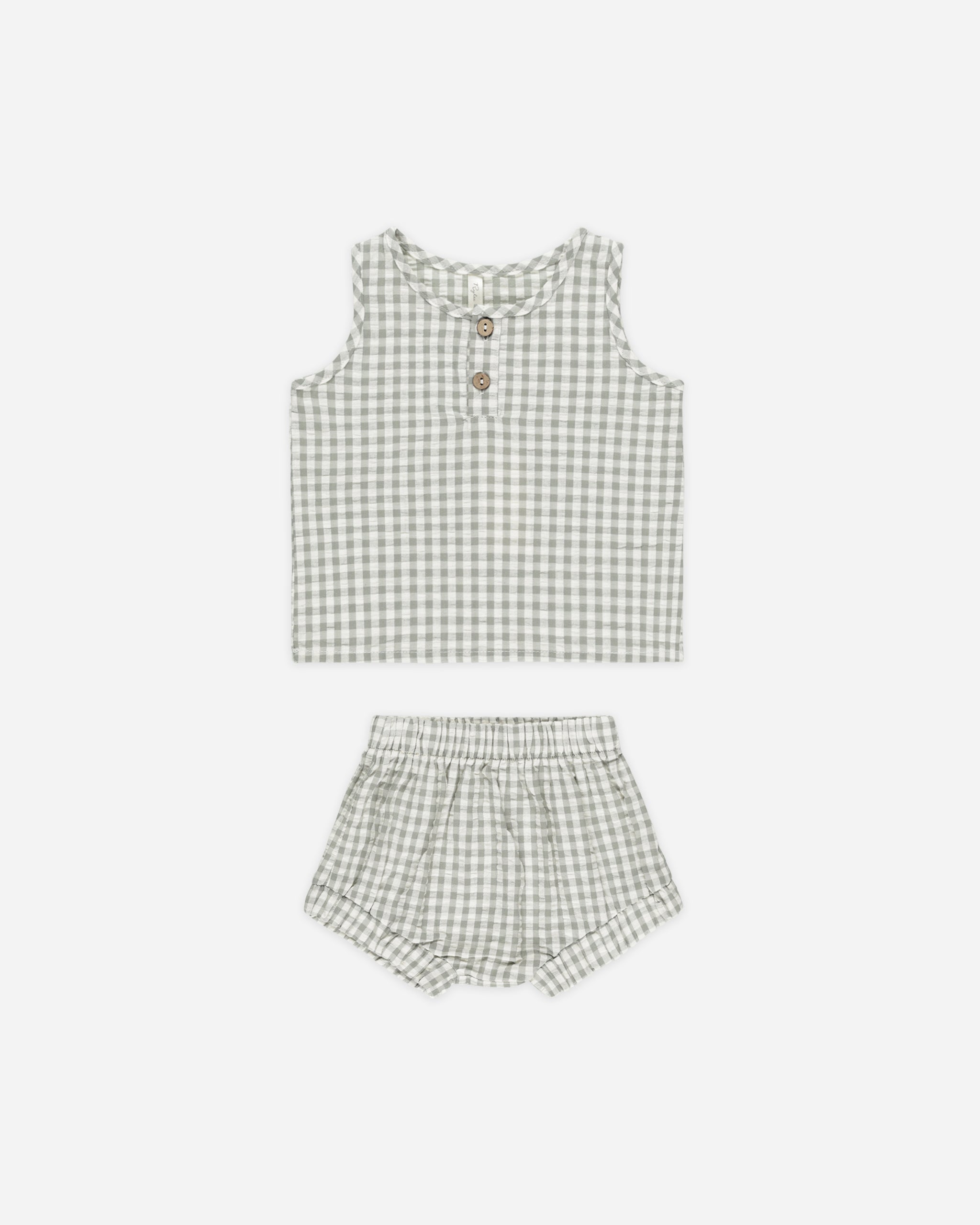 Baby Tank Set || Eucalyptus Gingham