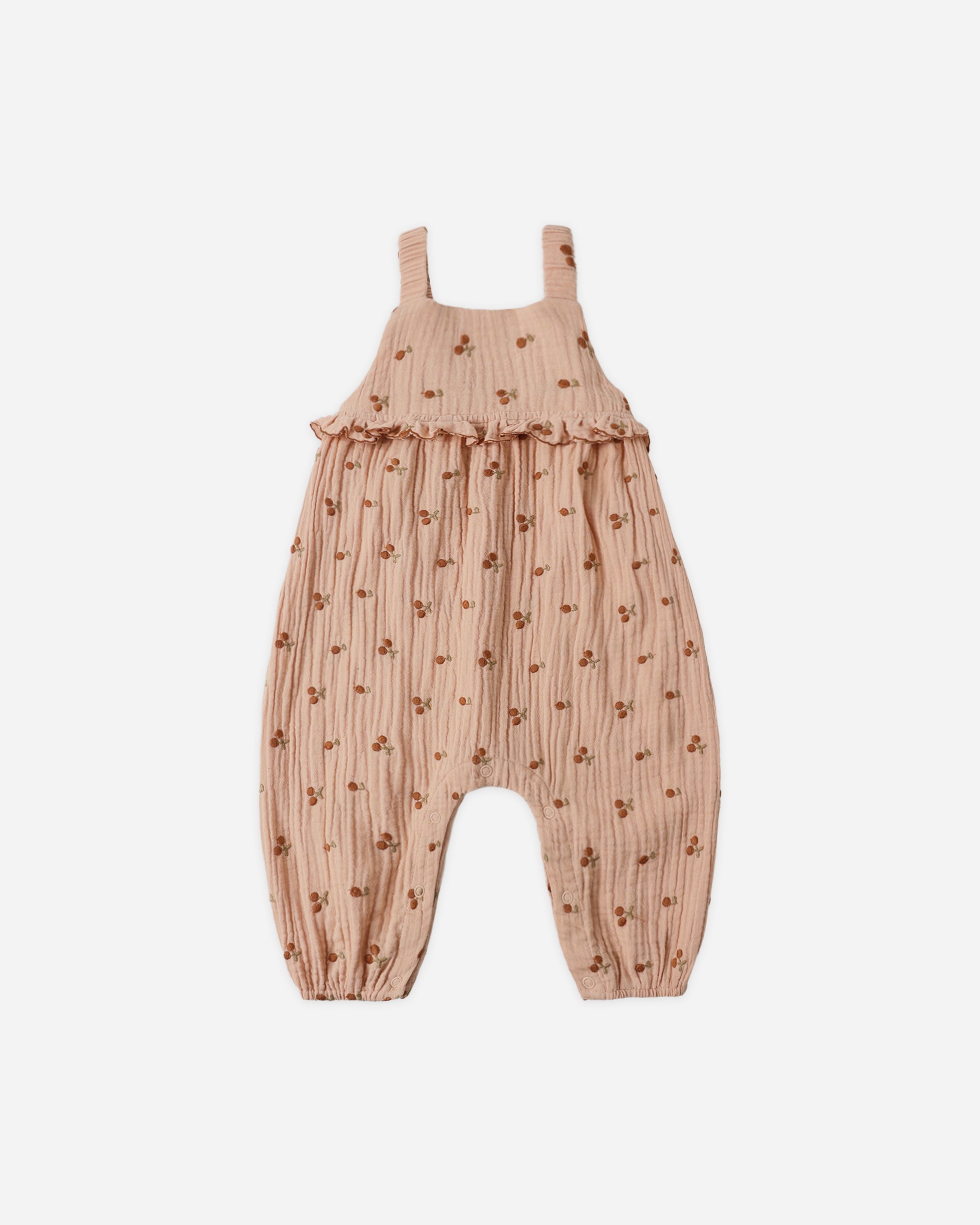 Kinsley Jumpsuit Cherry Embroidery - Rylee + Cru | Kids Clothes | Trendy Baby Clothes | Modern Infant Outfits |