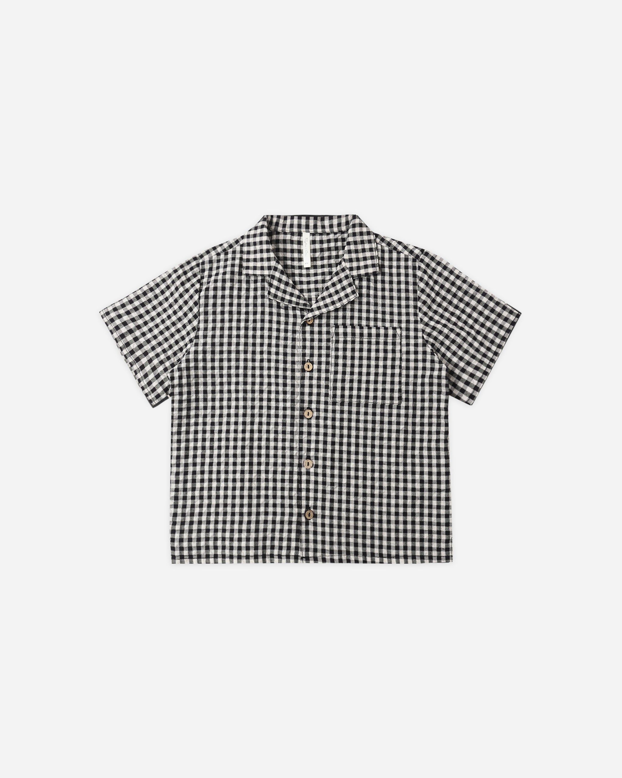 Lapel Collar Shirt Black Check - Rylee + Cru | Kids Clothes | Trendy Baby Clothes | Modern Infant Outfits |