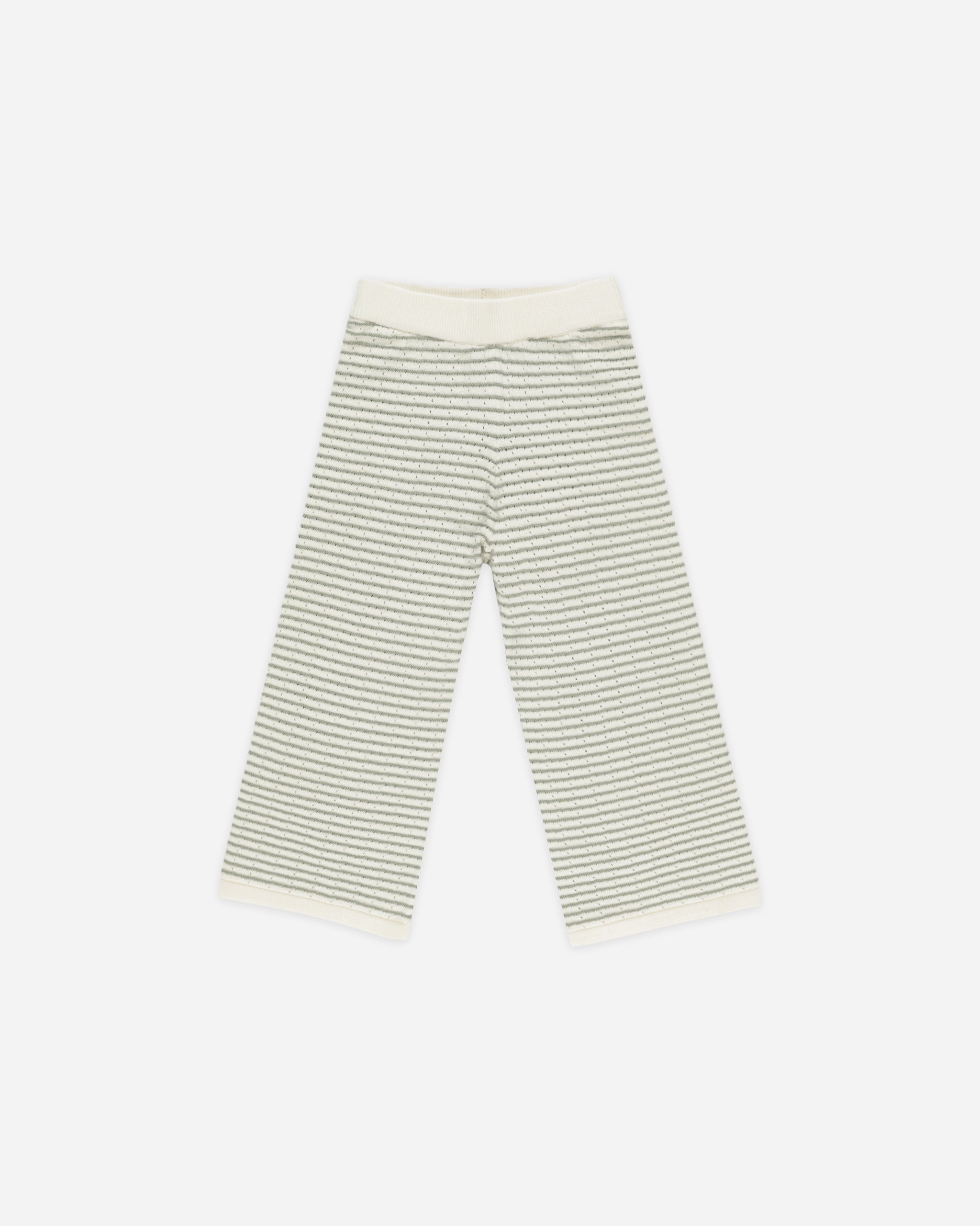 Knit Wide Leg Pant || Sage Stripe