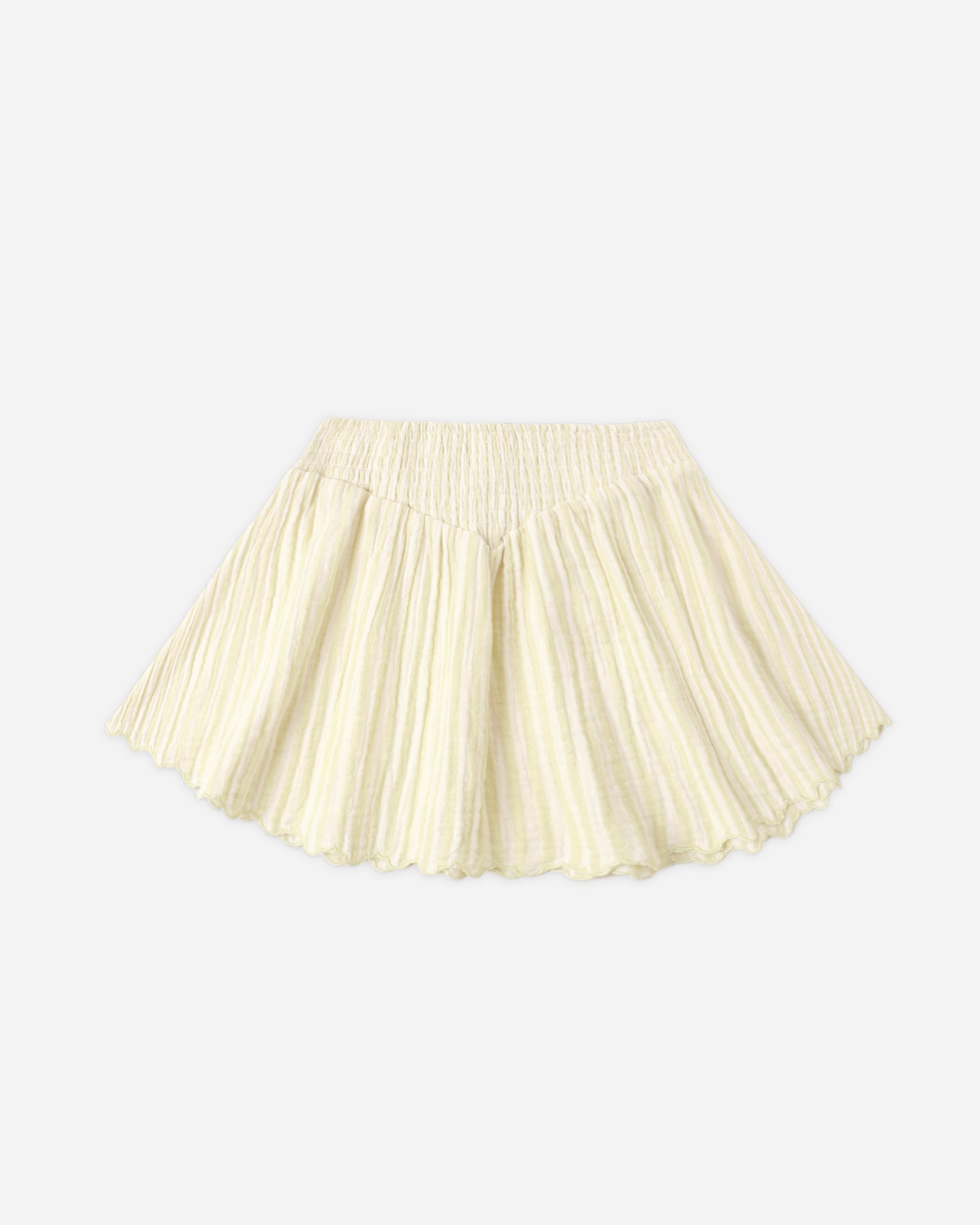 Smocked V Mini Skirt Citron Stripe - Rylee + Cru | Kids Clothes | Trendy Baby Clothes | Modern Infant Outfits |