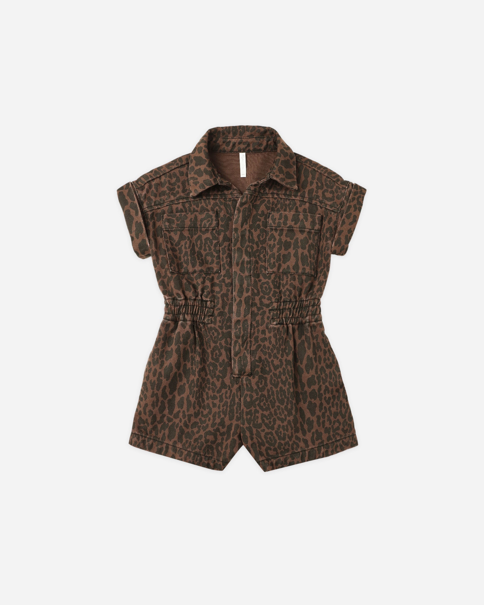 Utility Romper || Leopard - Rylee + Cru | Kids Clothes | Trendy Baby Clothes | Modern Infant Outfits |