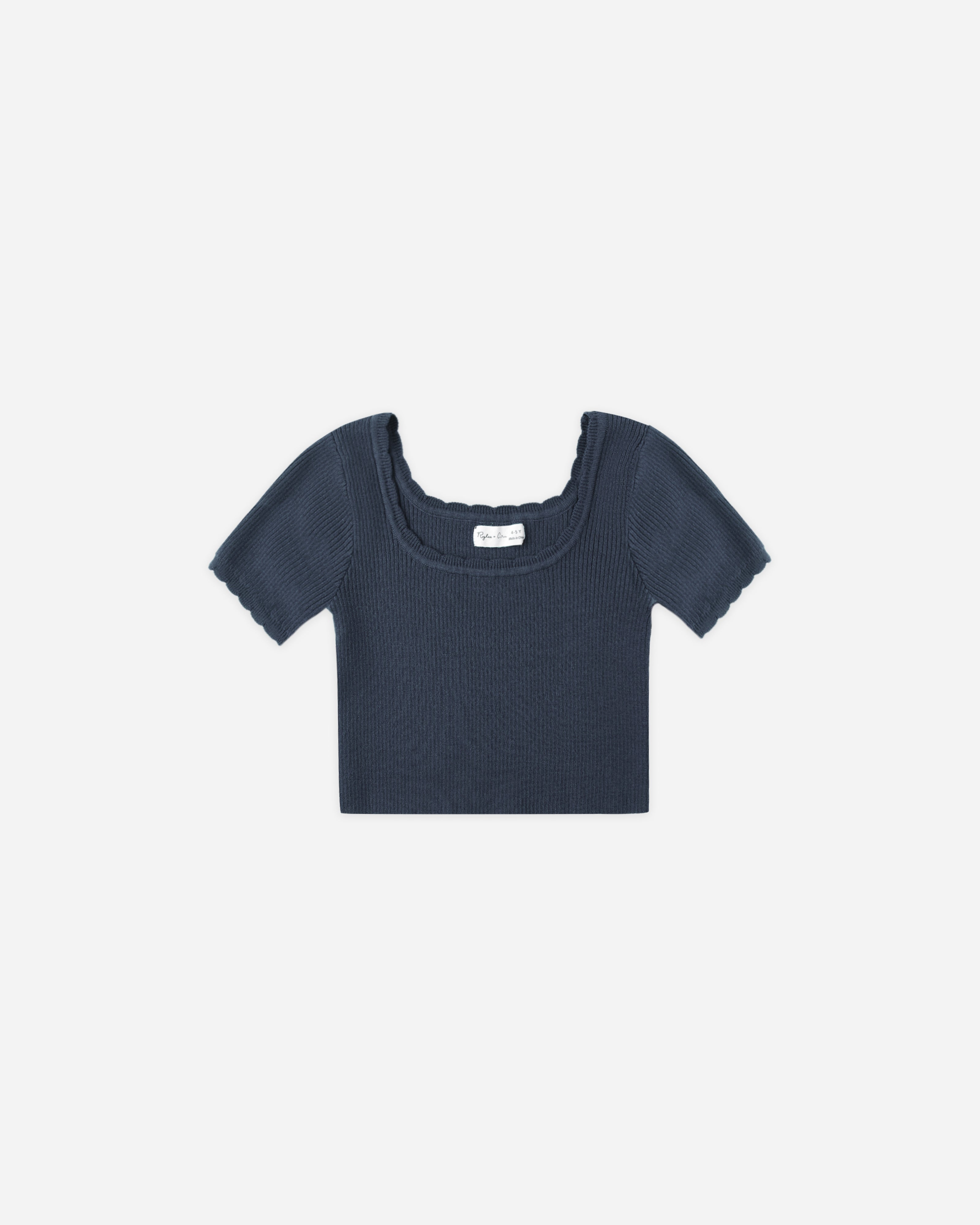 Scallop Tee || Navy