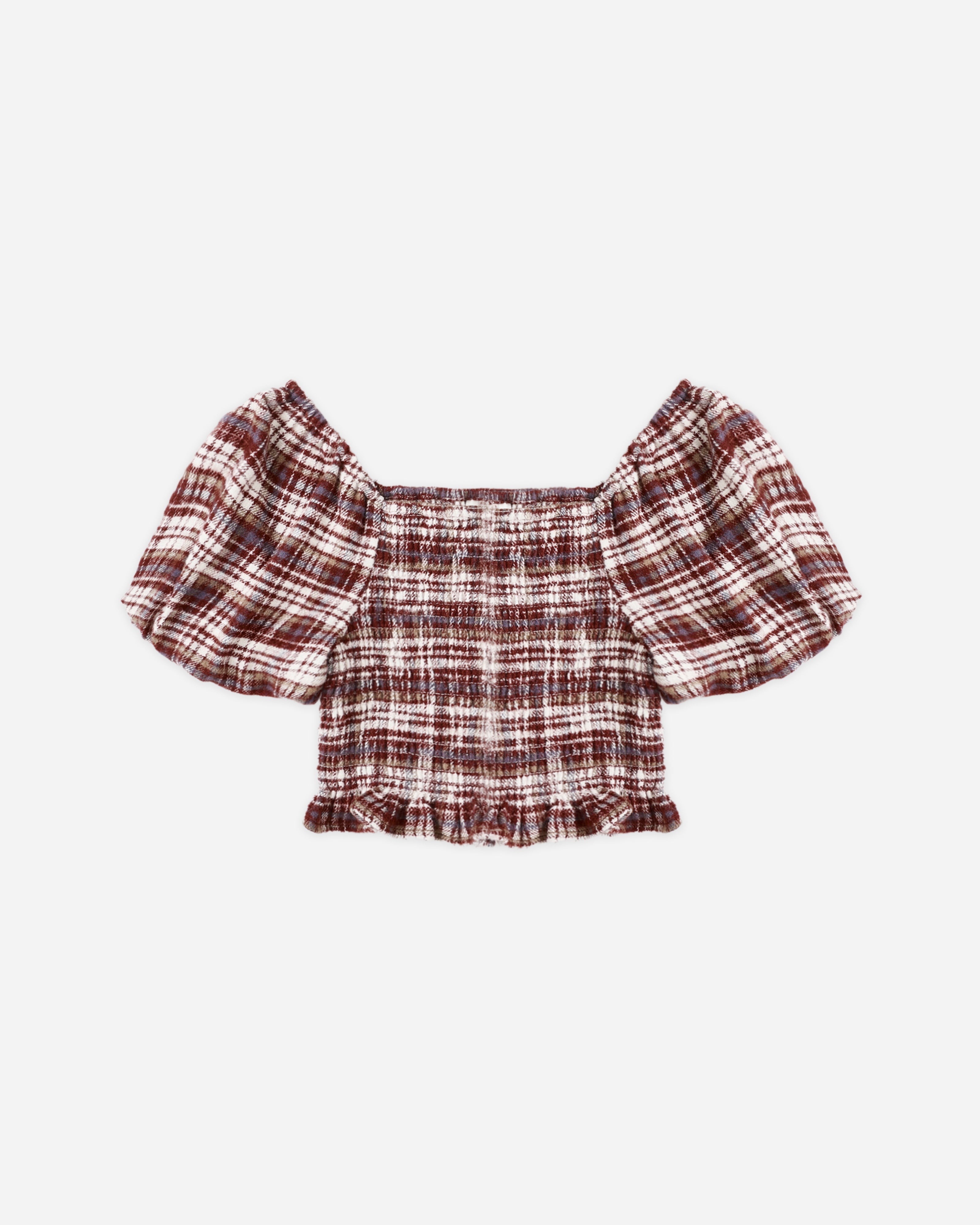 Trixie Top || Burgundy Plaid