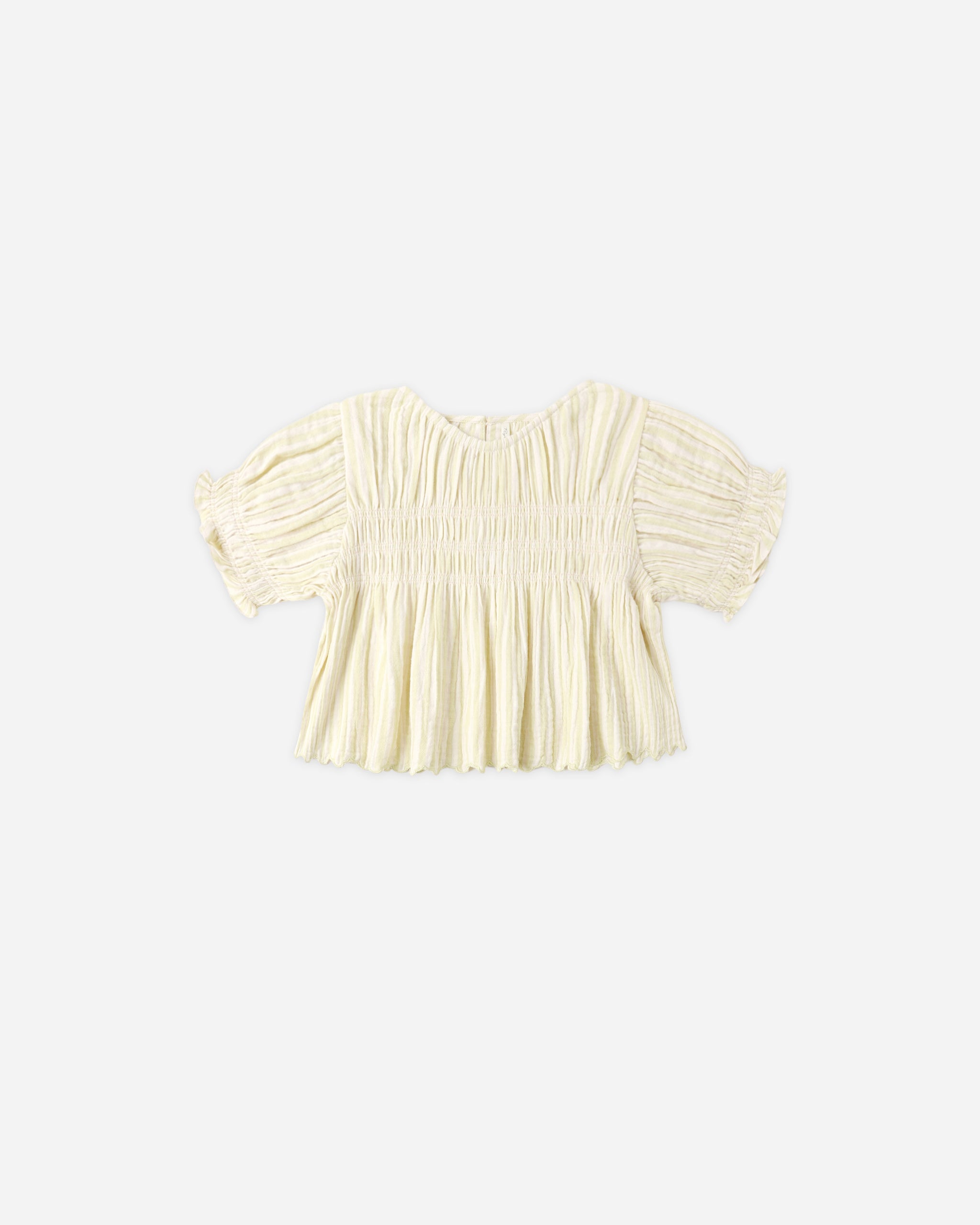 Colette Top Citron Stripe - Rylee + Cru | Kids Clothes | Trendy Baby Clothes | Modern Infant Outfits |